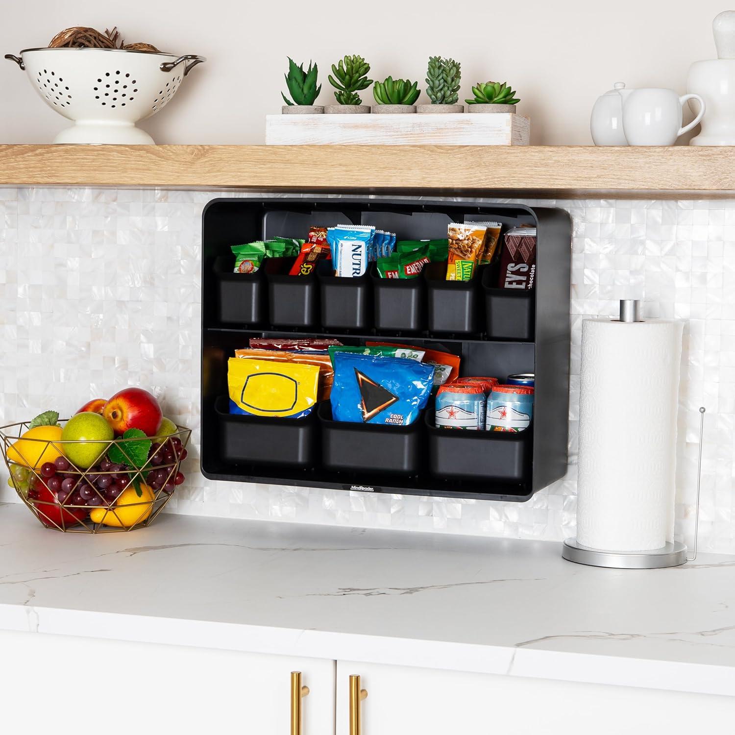 imageMind Reader Snack Organizer Countertop Organizer Snacks Drinks Pantry Breakroom Kitchen 18 L x 725 W x 145 H Black