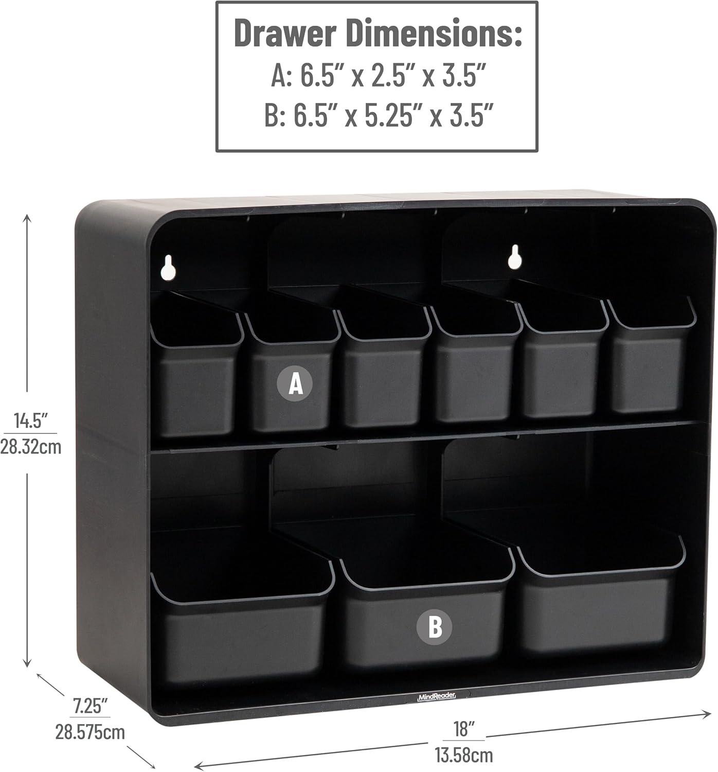 imageMind Reader Snack Organizer Countertop Organizer Snacks Drinks Pantry Breakroom Kitchen 18 L x 725 W x 145 H Black