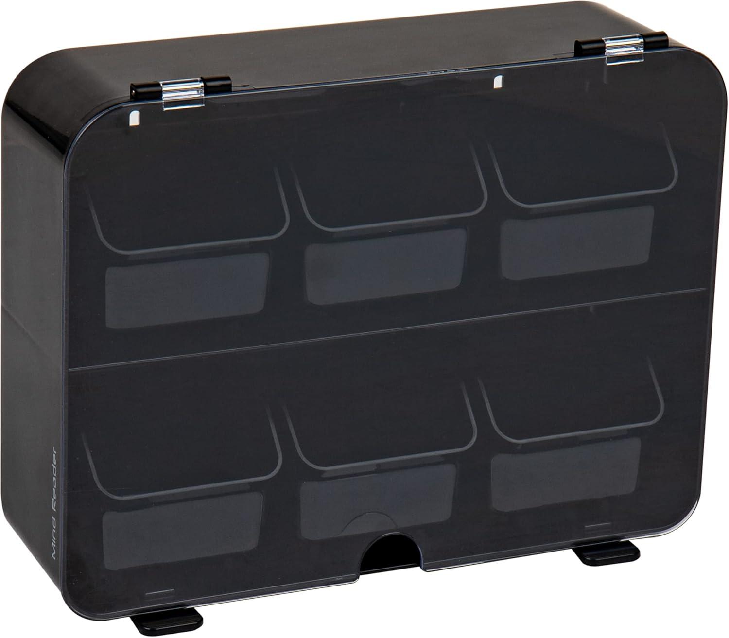imageMind Reader Tea Bag Organizer Tea Station Organizer Countertop Wall Mountable Acrylic 105 L x 325 W x 8 H Black