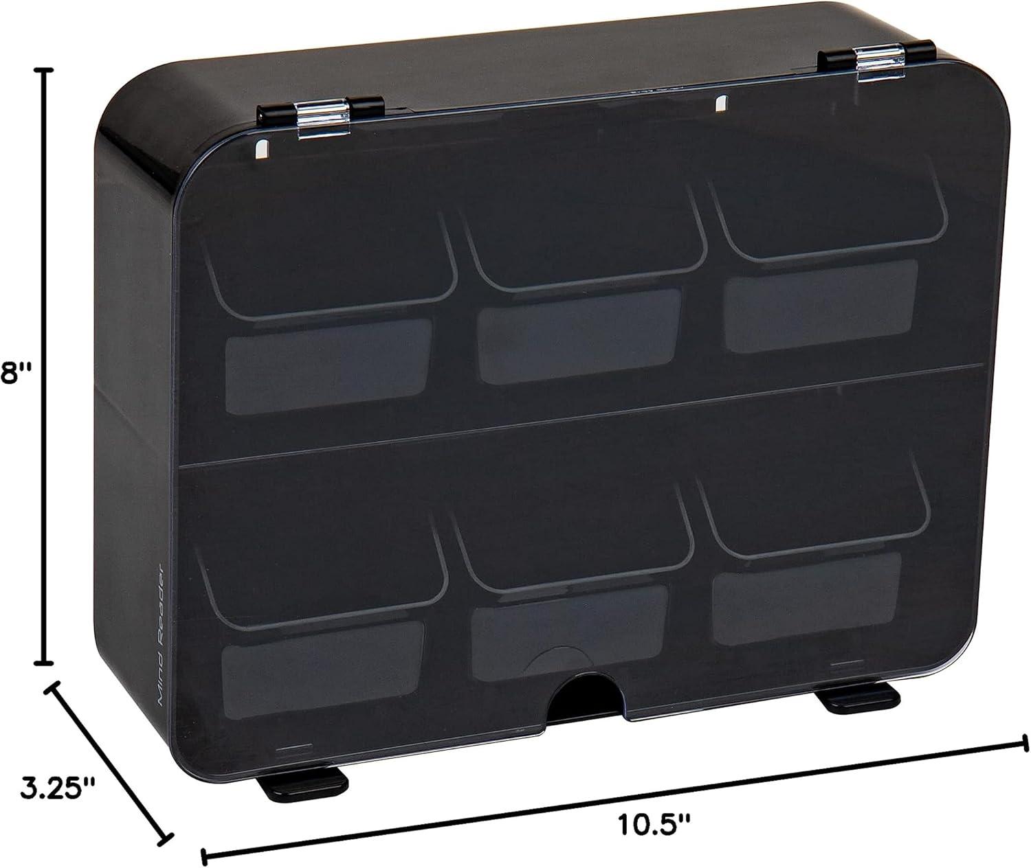 imageMind Reader Tea Bag Organizer Tea Station Organizer Countertop Wall Mountable Acrylic 105 L x 325 W x 8 H Black