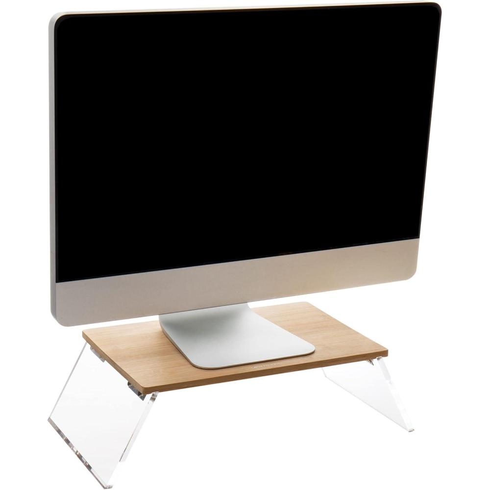 imageMind Reader Catch All Tray and Pen Cup Set Office Acrylic 675L x 675W x 15H 2 Pcs BrownMonitor Stand