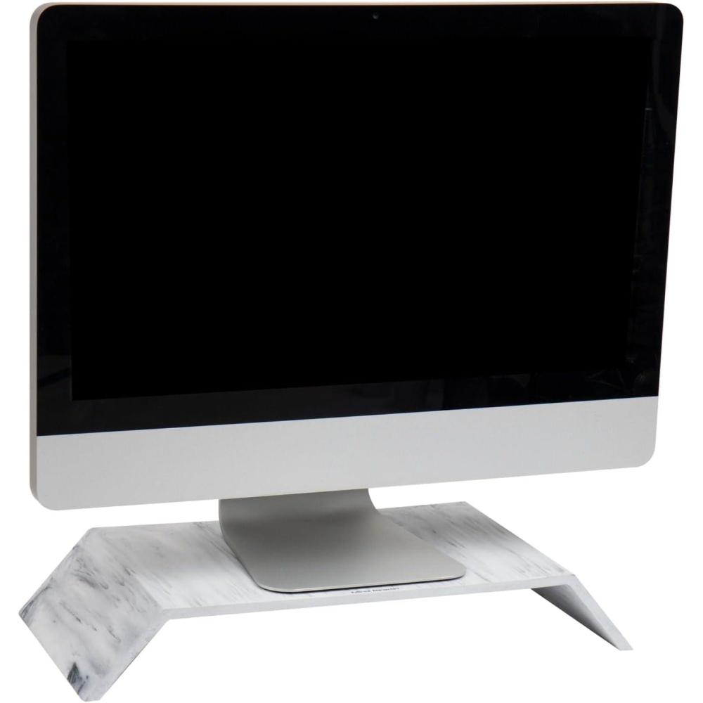 imageMind Reader Monitor Stand Contemporary Desktop Organizer Laptop Riser Office Resin 1825 L x 9 W x 3 H White