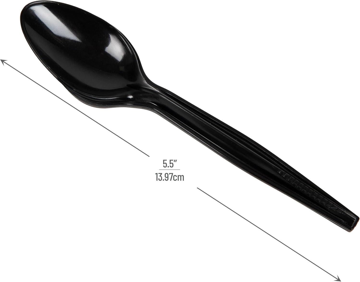 imageMind Reader Spoon Refill for CUTDISPBKBLK Plastic Utensils Restaurant Breakroom 55 L x 125 W x 05 H 100 pcs Black100 Spoons