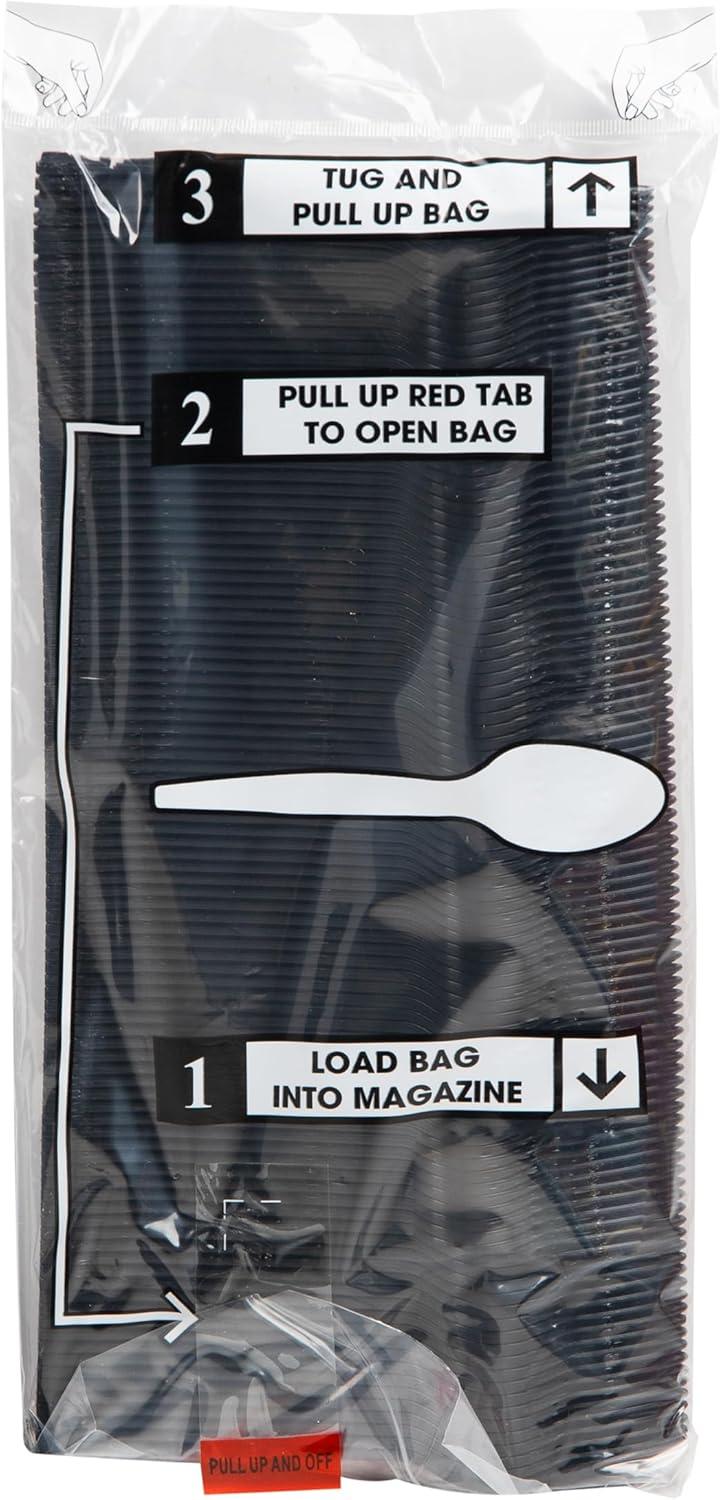 imageMind Reader Spoon Refill for CUTDISPBKBLK Plastic Utensils Restaurant Breakroom 55 L x 125 W x 05 H 100 pcs Black100 Spoons