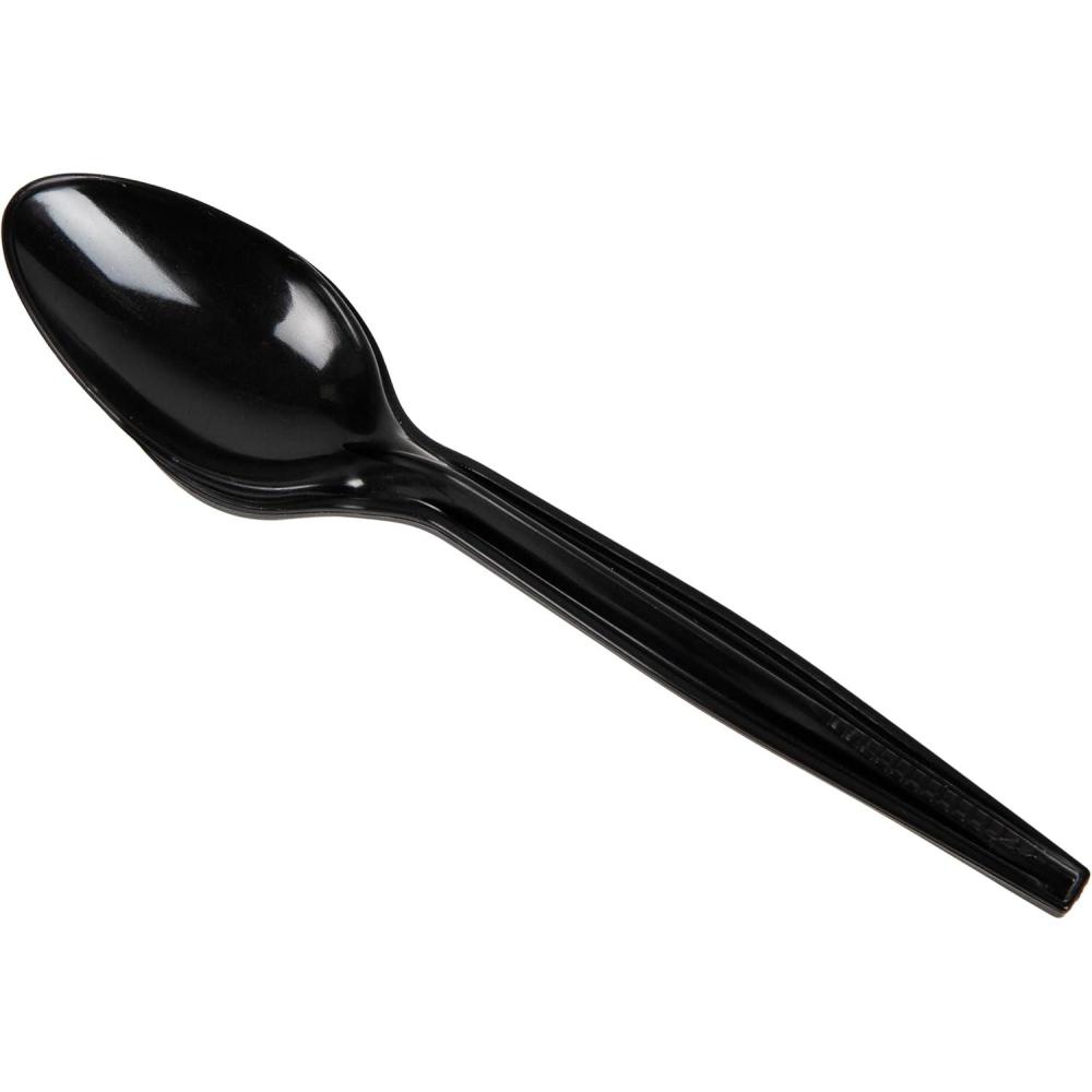 imageMind Reader Spoon Refill for CUTDISPBKBLK Plastic Utensils Restaurant Breakroom 55 L x 125 W x 05 H 100 pcs Black100 Spoons