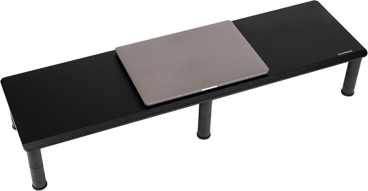 imageMind Reader Dual Monitor Stand Height Adjustable Desktop Organizer Laptop Riser Office 385L x 11W x 25565H BlackBlack