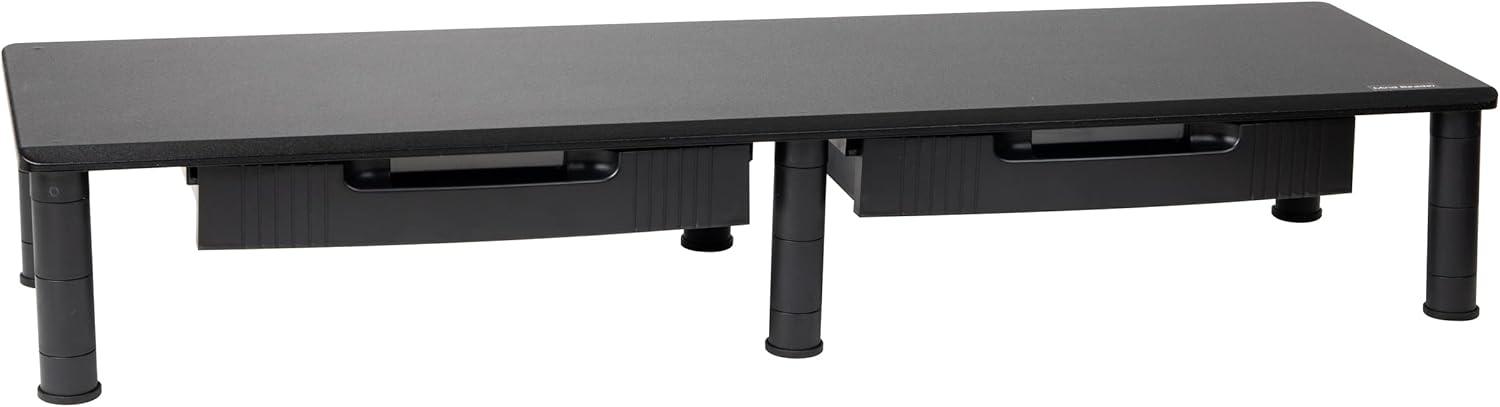 imageMind Reader Dual Monitor Stand Height Adjustable Desktop Organizer Laptop Riser Office 385L x 11W x 25565H BlackBlack