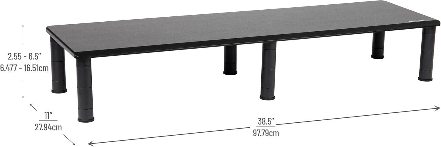 imageMind Reader Dual Monitor Stand Height Adjustable Desktop Organizer Laptop Riser Office 385L x 11W x 25565H BlackBlack