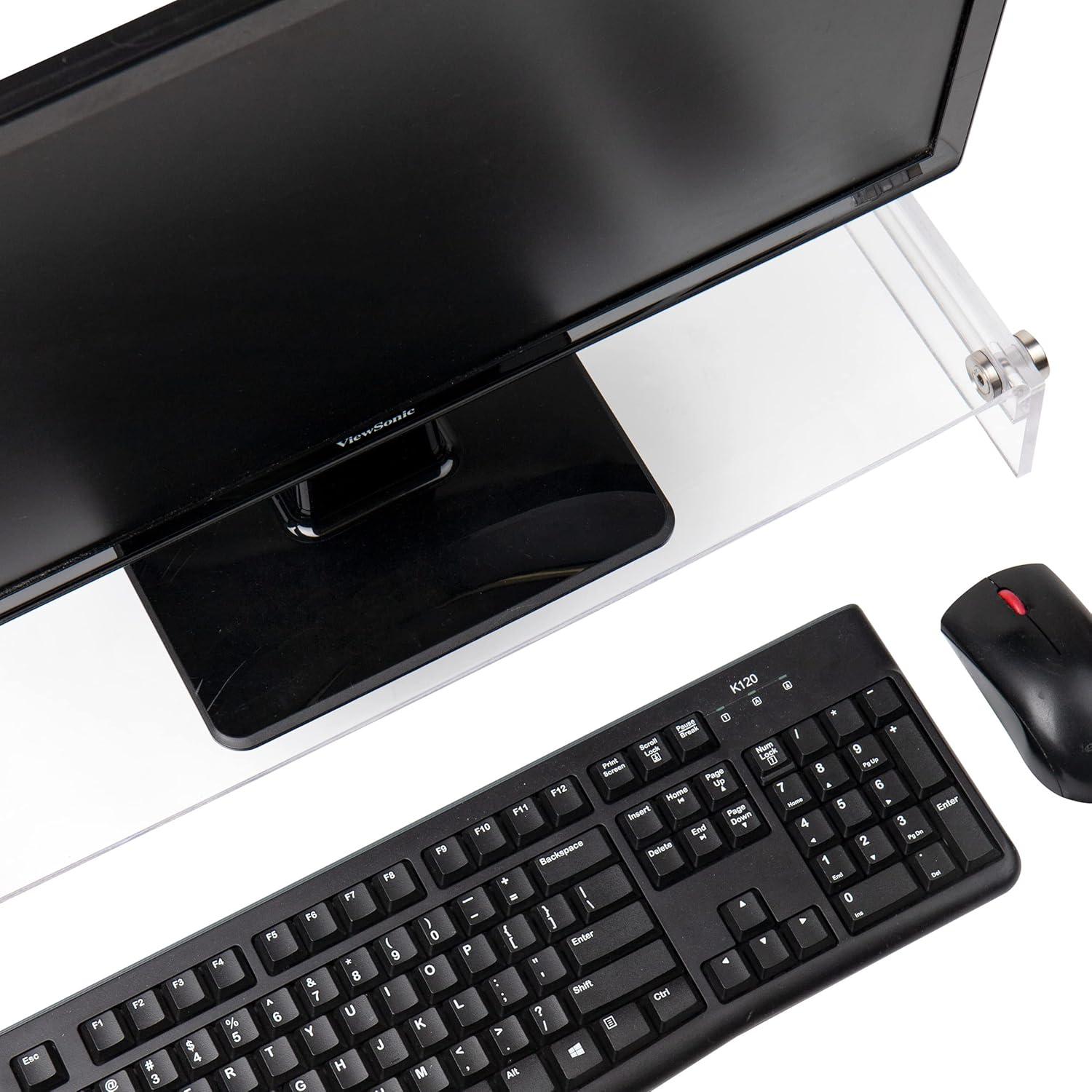 imageMind Reader Monitor Stand Desktop Organizer Riser Office Acrylic 85L x 235W x 4125H Clear