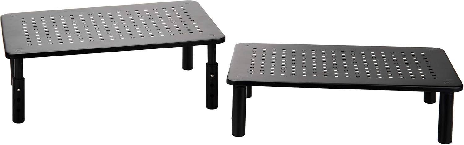 imageMind Reader Monitor Stand Height Adjustable Ventilated Laptop Riser Office Metal 145L x 925W x 55H Black2Pack