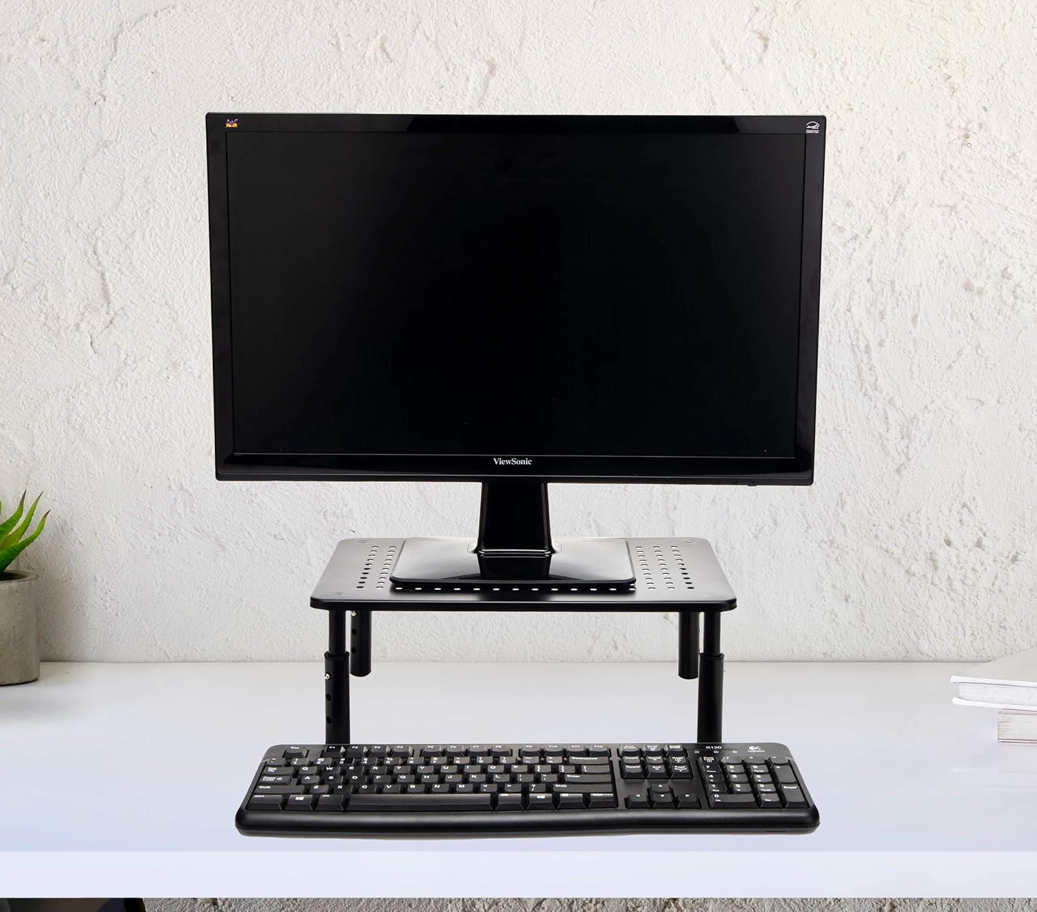 imageMind Reader Monitor Stand Height Adjustable Ventilated Laptop Riser Office Metal 145L x 925W x 55H Black8Pack
