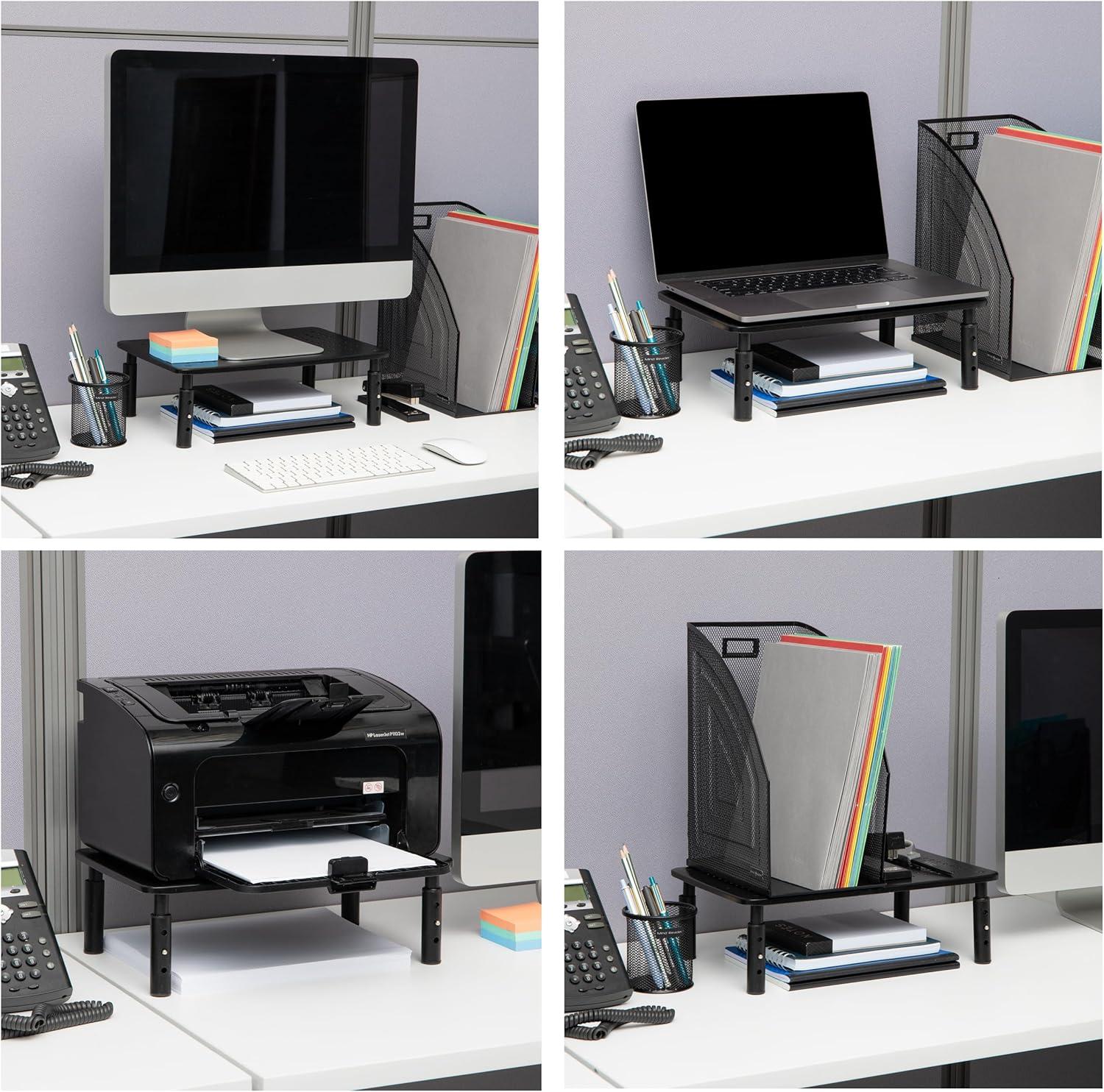 imageMind Reader Monitor Stand Height Adjustable Ventilated Laptop Riser Office Metal 145L x 925W x 55H Black8Pack