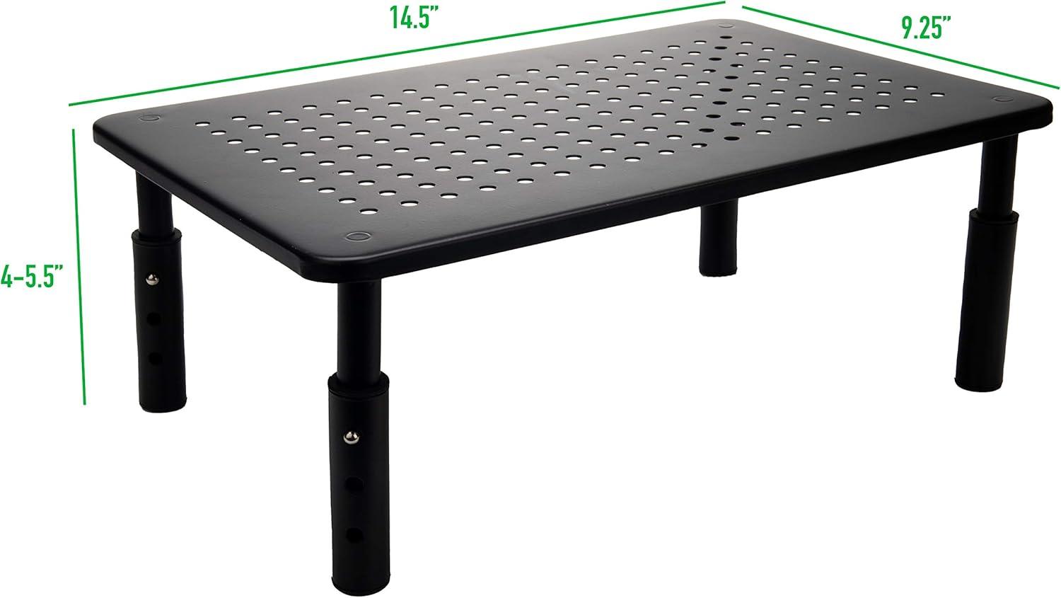 imageMind Reader Monitor Stand Height Adjustable Ventilated Laptop Riser Office Metal 145L x 925W x 55H Black8Pack
