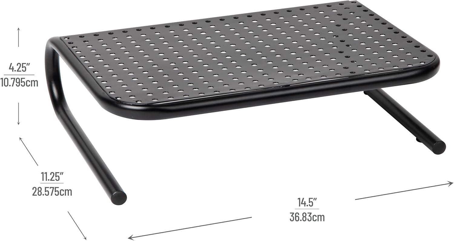 imageMind Reader Monitor Stand Ventilated Laptop Riser Desktop Organizer Office Metal 145L x 1125W x 425H Black