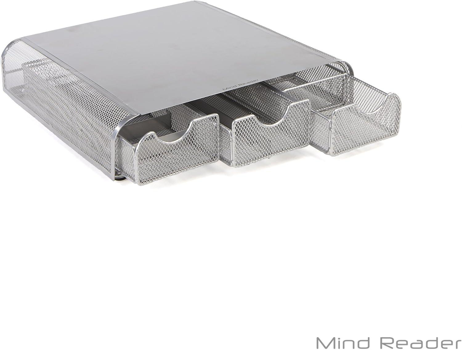 imageMind Reader Perch Monitor Stand Desk Organizer Silver Metal MeshSilver Mesh
