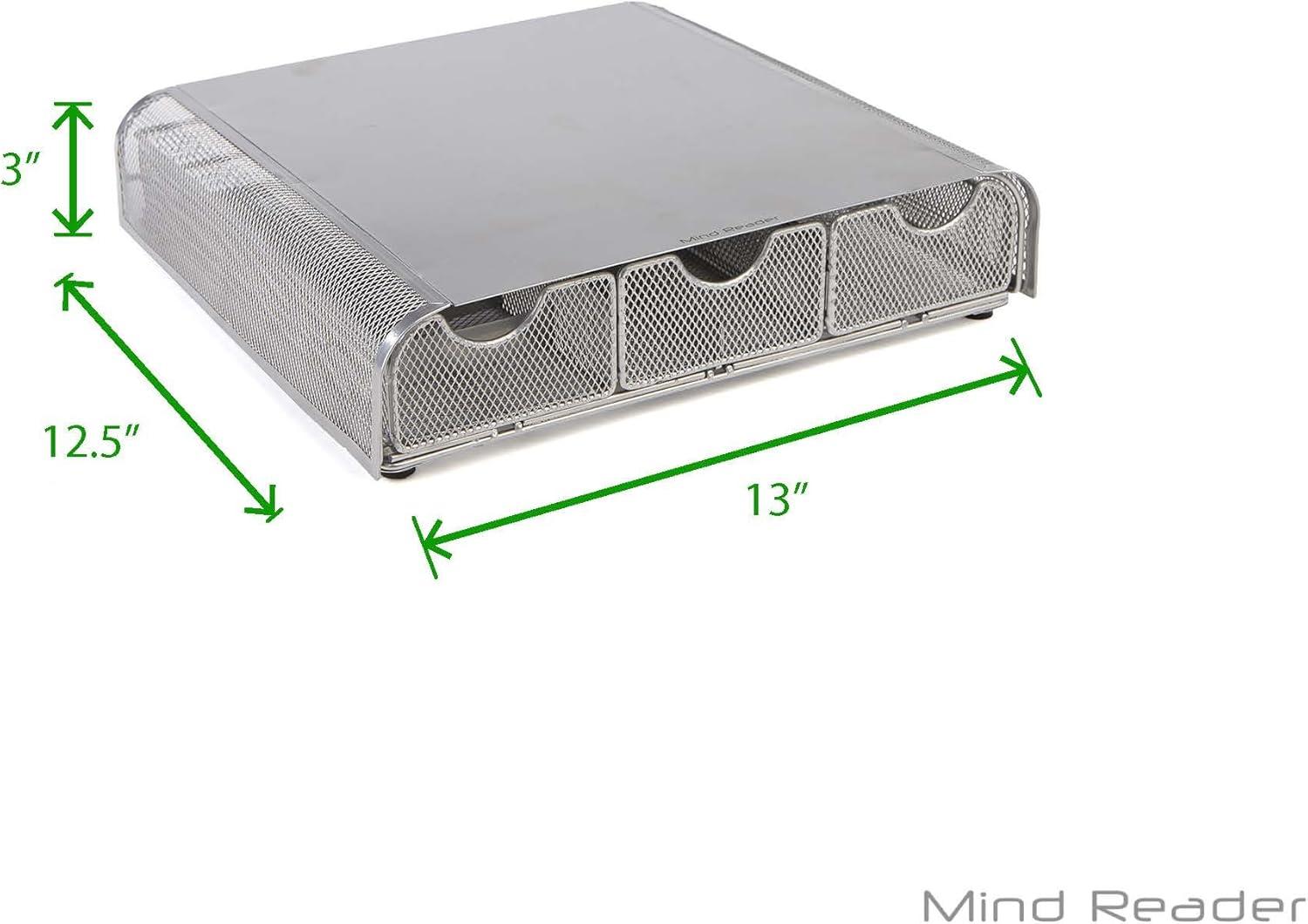 imageMind Reader Perch Monitor Stand Desk Organizer Silver Metal MeshSilver Mesh