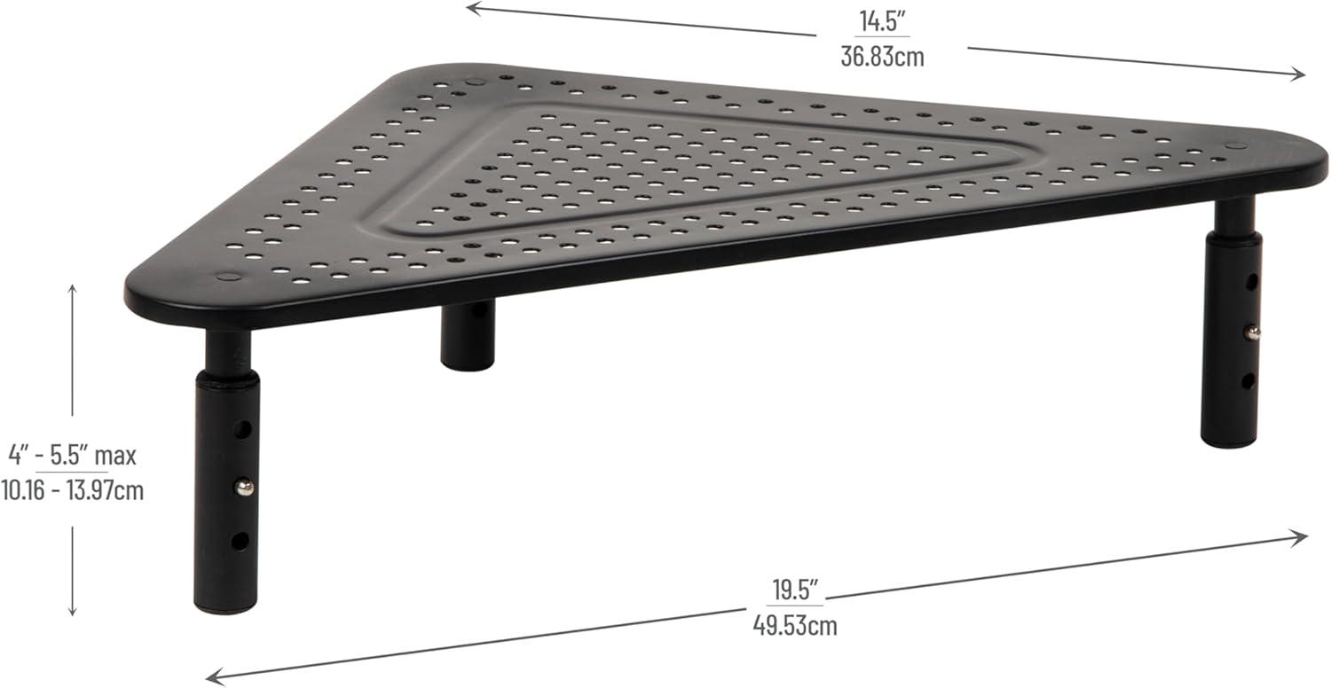 imageMind Reader Triangle Monitor Stand 40lb18kg Capacity Adjustable Height Ventilated Metal 195L x 145W x 55H Black