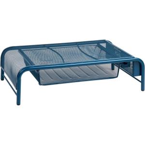 Mind Reader MESHMONSTA-TUR Metal Mesh Desk Drawer, Desktop Monitor Stand Organizer, Turquoise(Turquoise)