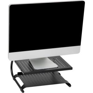 Mind Reader Monitor Stand, Ventilated Laptop Riser, Desktop Organizer, Storage, Office, Metal, 14″L x 12.5″W x 6″H, Black(2 Tier (Pack of 6))