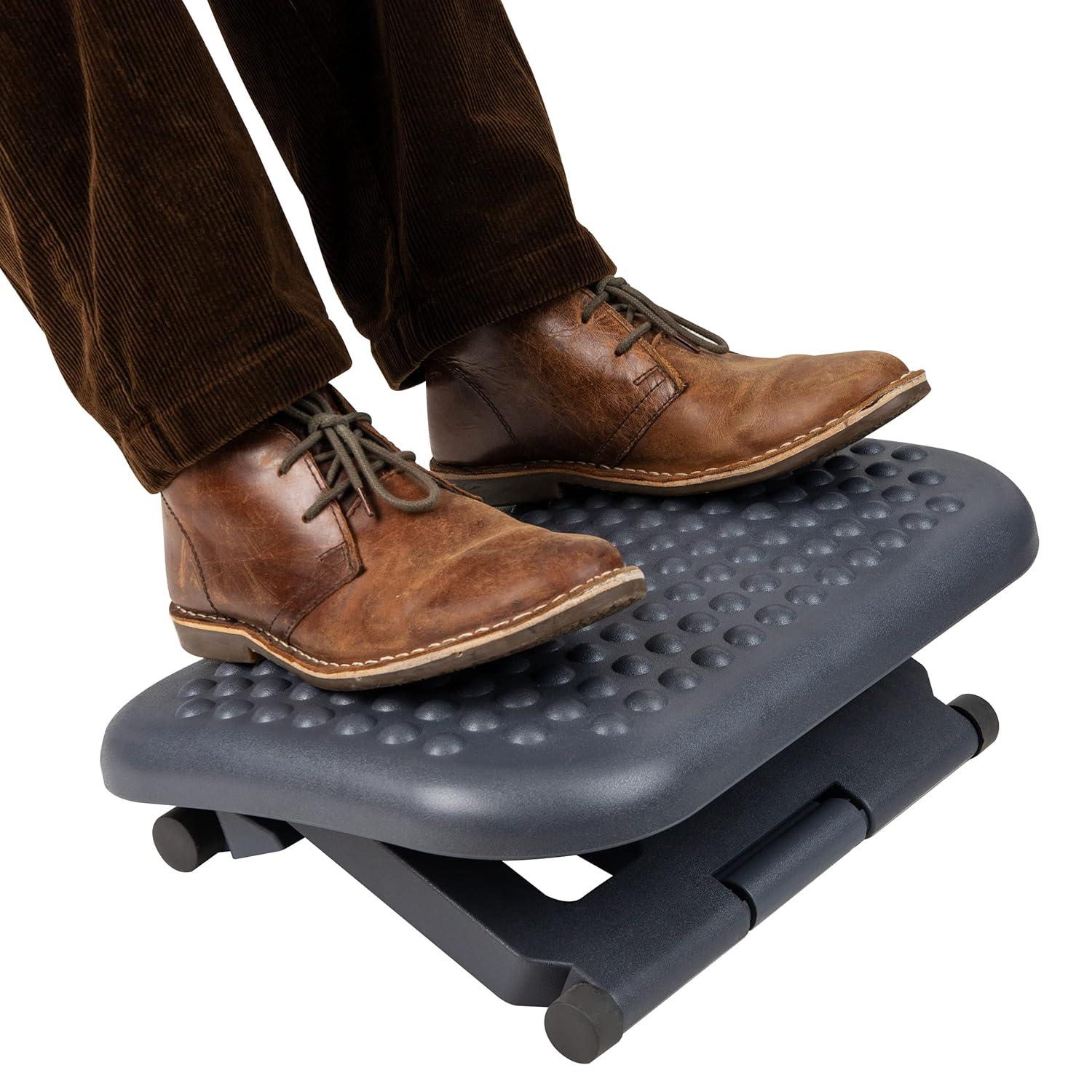 imageMind Reader Foot Rest Under Desk at Work Ergonomic Height Adjustable Office Plastic 18 L x 135 W x 65 H Black18L x 135W x 65H