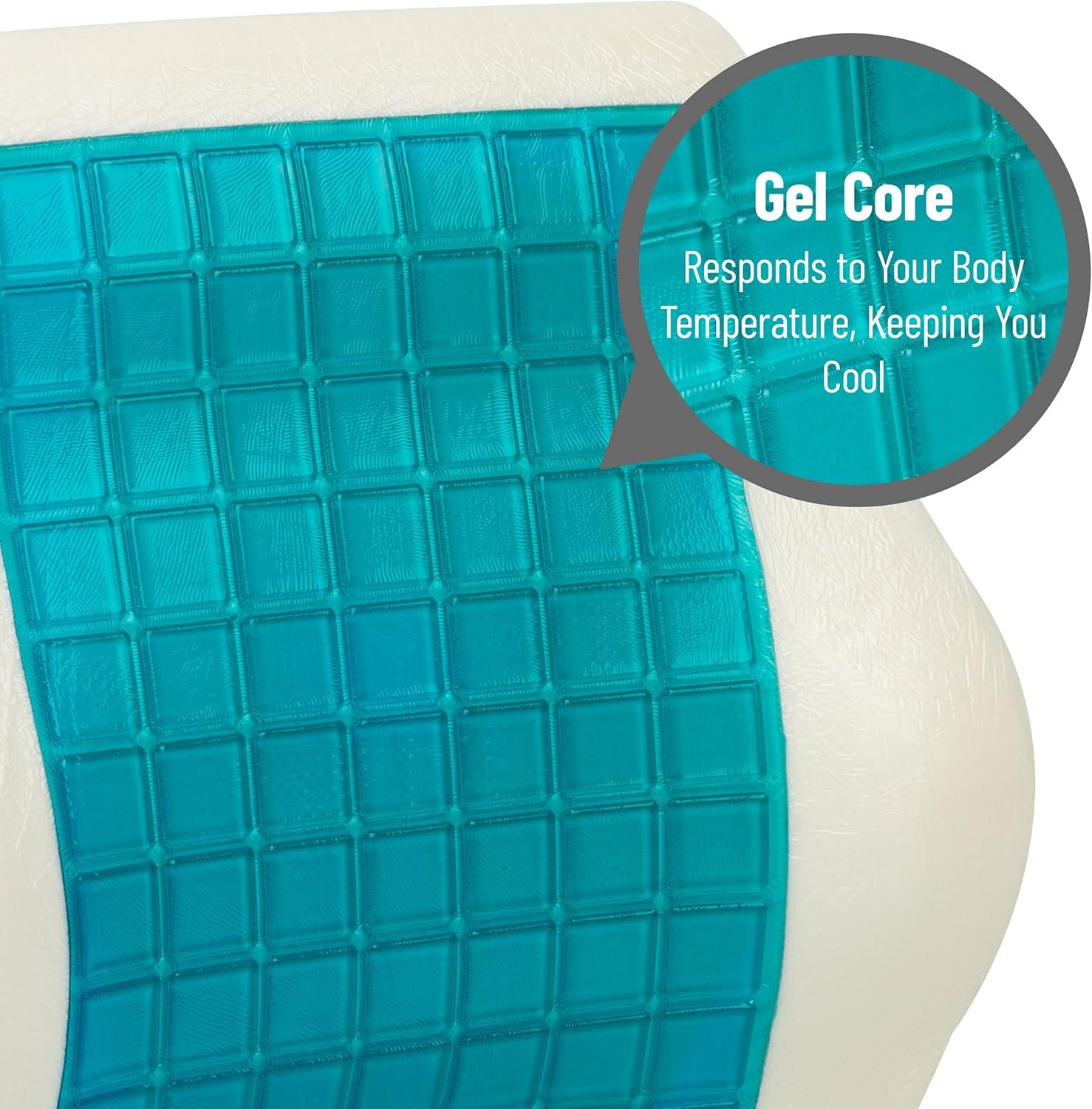 imageMind Reader Lumbar Support Cushion for Office Chair and Car Seat Memory Foam and Cooling Gel Core AirCloud Technology 155 L x 375 W x 1425 H BlackBlackGreen