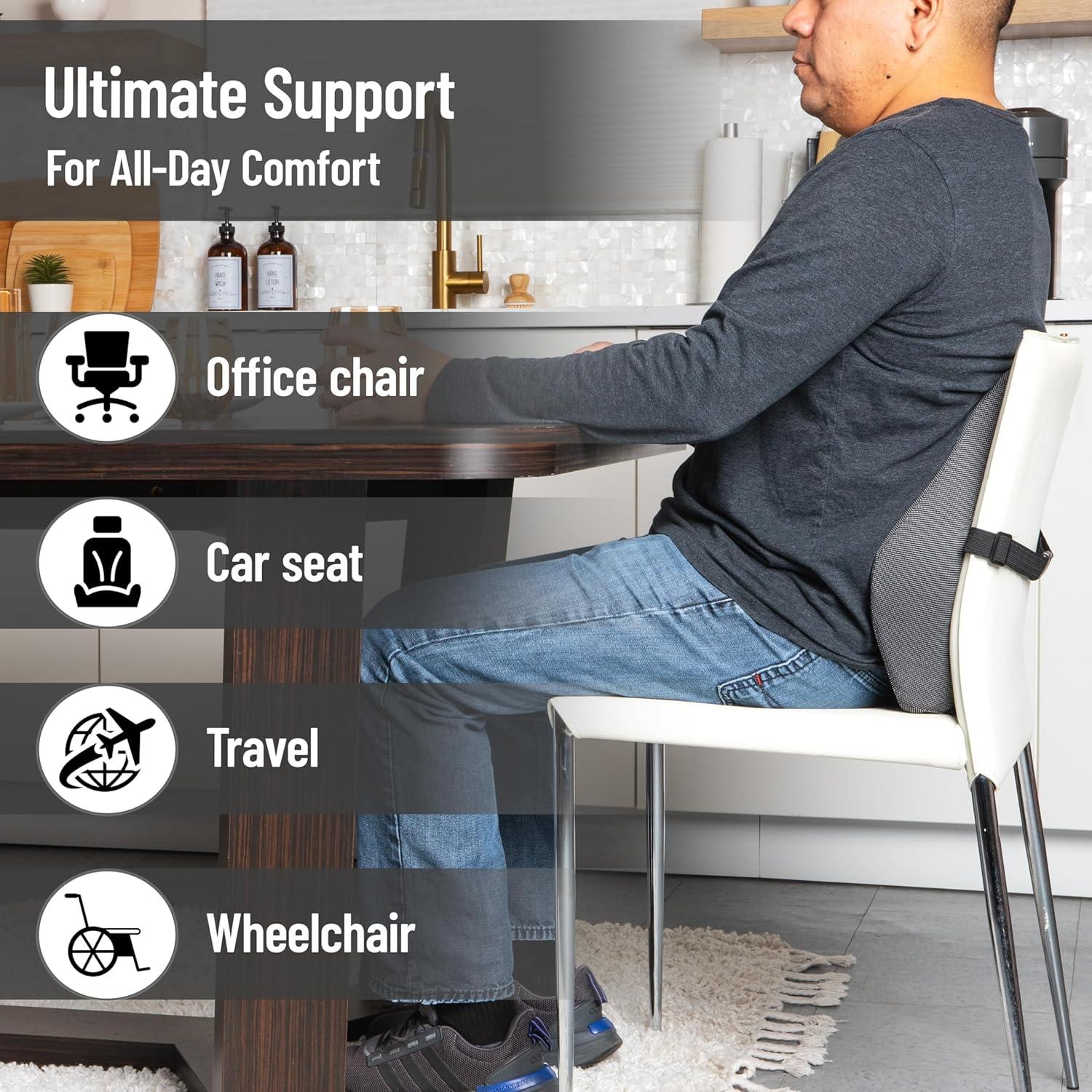 imageMind Reader Lumbar Support Cushion for Office Chair and Car Seat Memory Foam and Cooling Gel Core AirCloud Technology 155 L x 375 W x 1425 H BlackBlackGreen