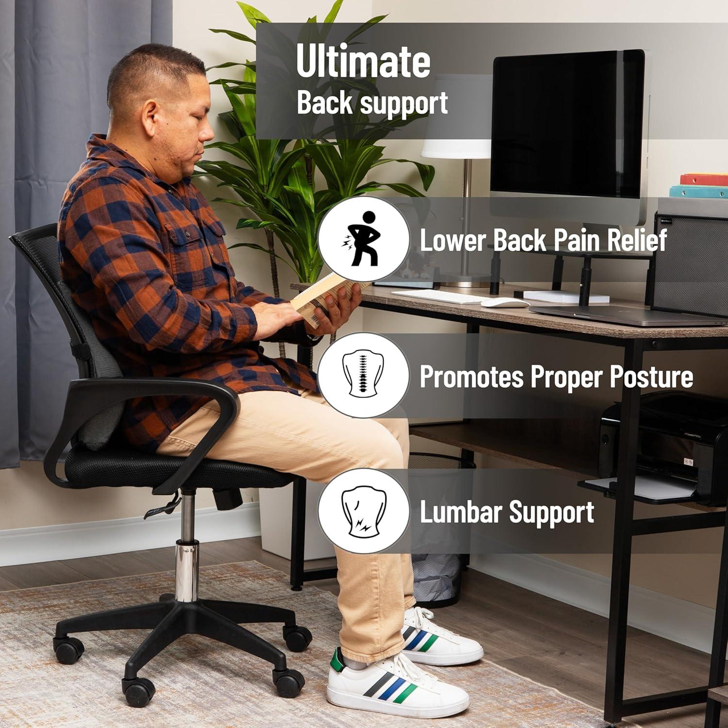 imageMind Reader Lumbar Support Cushion for Office Chair and Car Seat Memory Foam and Cooling Gel Core AirCloud Technology 155 L x 375 W x 1425 H BlackBlackGreen
