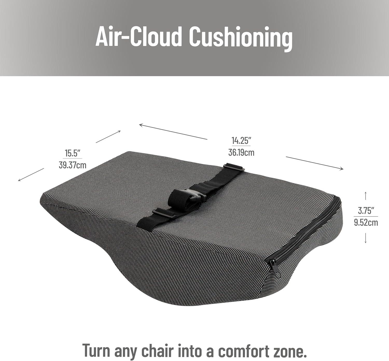 imageMind Reader Lumbar Support Cushion for Office Chair and Car Seat Memory Foam and Cooling Gel Core AirCloud Technology 155 L x 375 W x 1425 H BlackBlackGreen