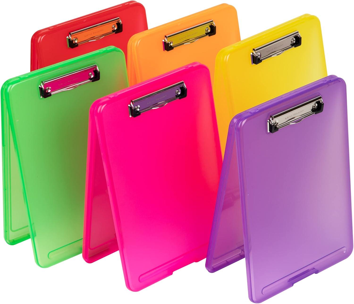 imageMind Reader Clipboard with Storage and Calculator Medical Clipboard Nursing Clipboard Plastic 95L x 15W x 25H BlackTranslucent Assorted
