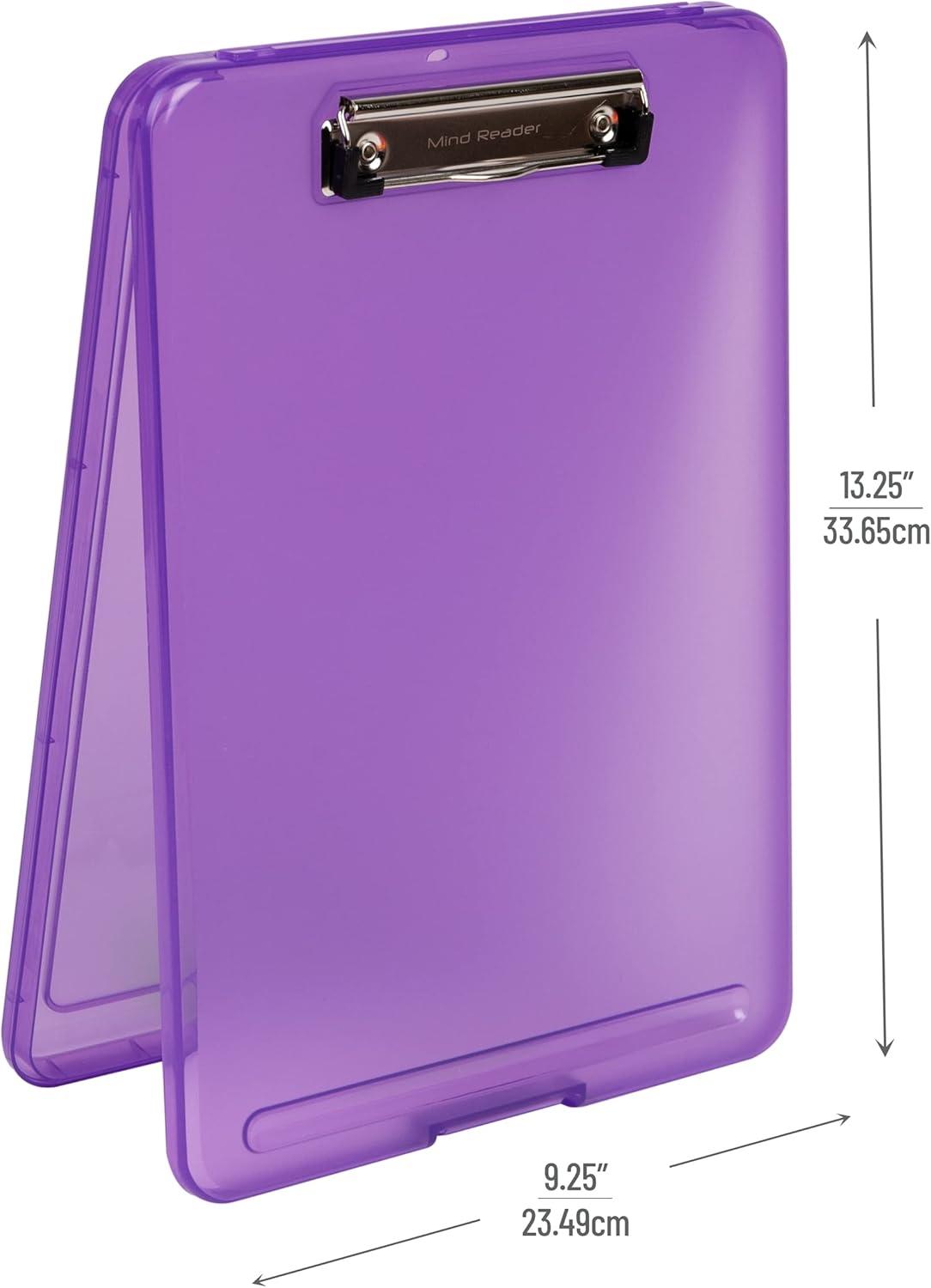 imageMind Reader Clipboard with Storage and Calculator Medical Clipboard Nursing Clipboard Plastic 95L x 15W x 25H BlackTranslucent Assorted