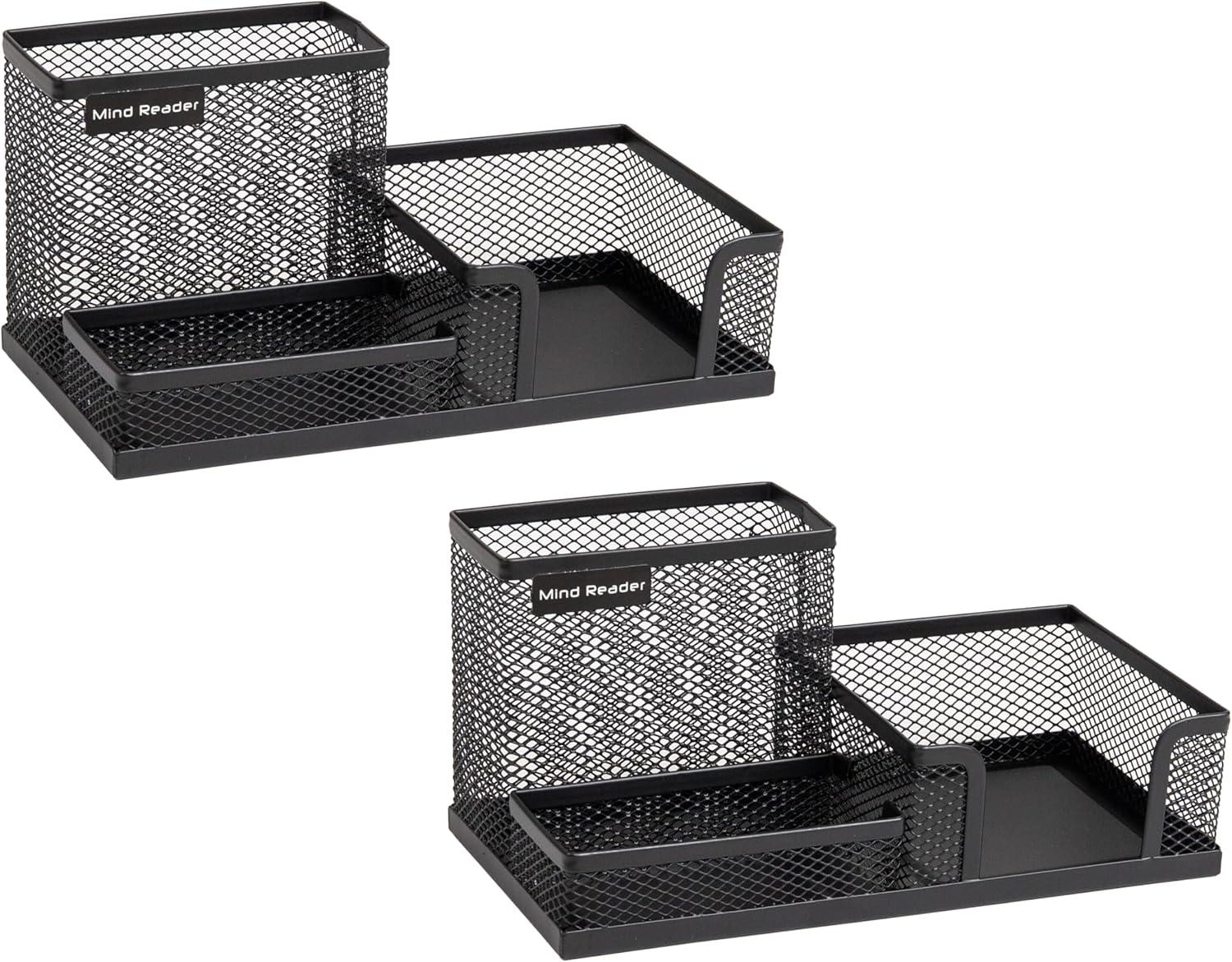 imageMind Reader Desktop Organizer Pen Holder Clip Basket Storage Office Metal Mesh 807L x 413W x 394H BlackMEMORG2BLK