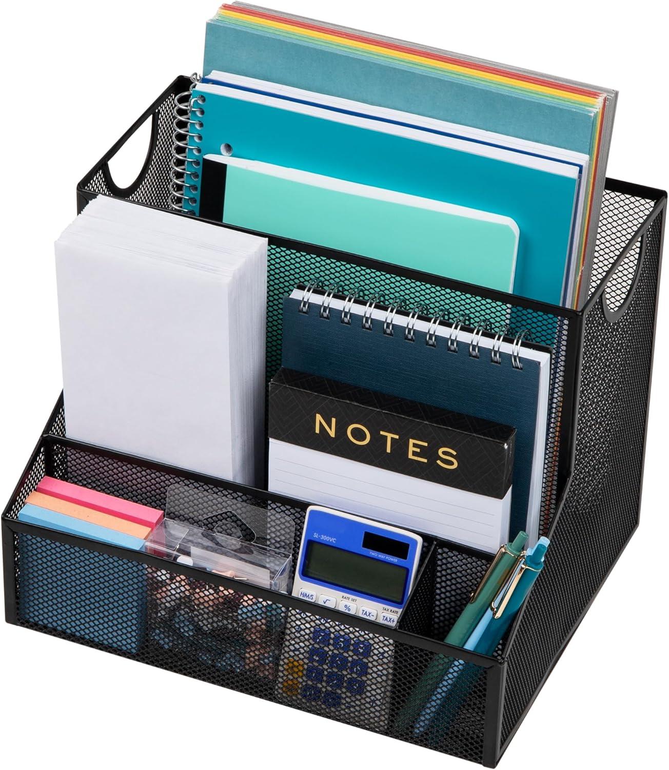 imageMind Reader Desktop Organizer Vertical File Storage Letter Size Office Metal Mesh 1215L x 95W x 95H BlackBlack