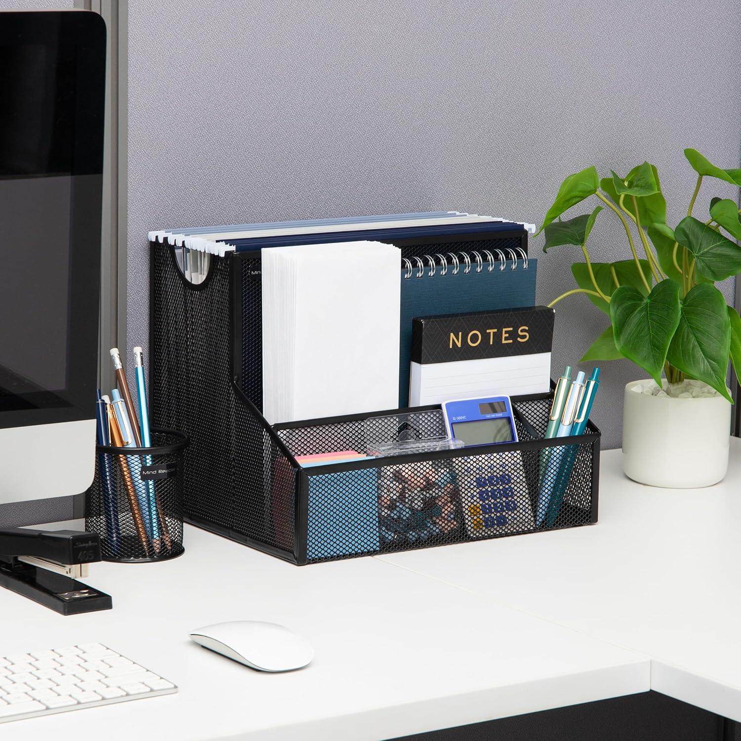 imageMind Reader Desktop Organizer Vertical File Storage Letter Size Office Metal Mesh 1215L x 95W x 95H BlackBlack