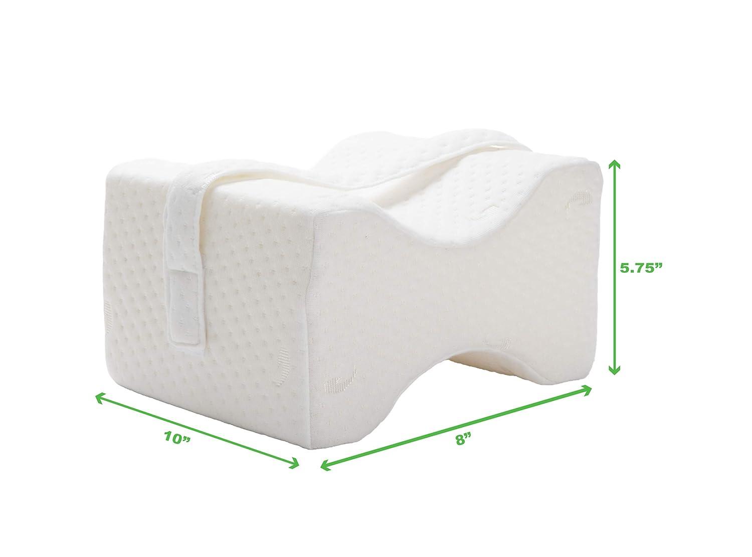imageMind Reader Knee Pillow Lumbar Support Leg Pillow Sciatica Side Sleeper Memory Foam 95 L x 825 W x 6 H Blue and Gray