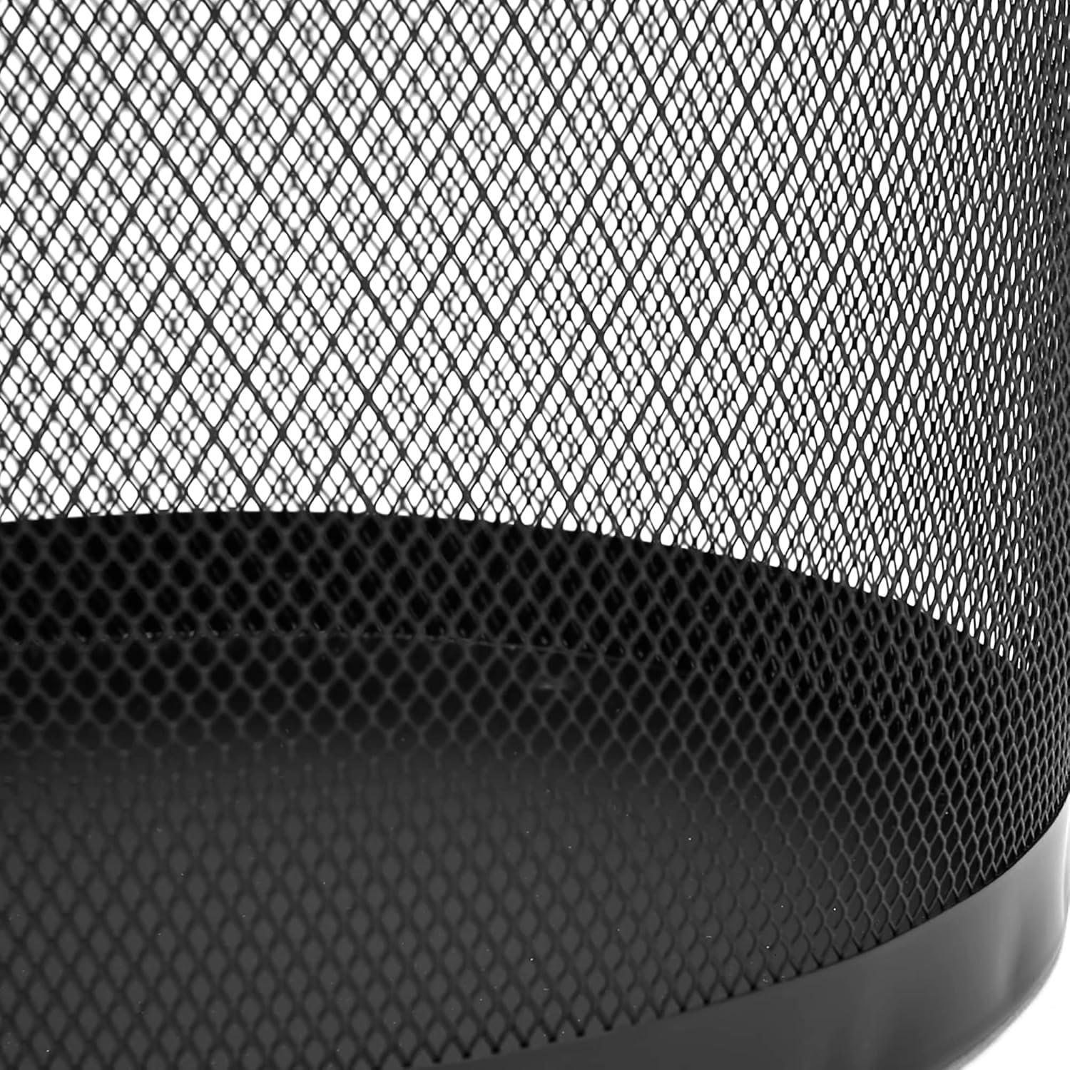 imageMind Reader Mesh Trash Can Set of 3 Waste Paper Basket Round Office Metal Mesh 115 L x 115 W x 1375 H Black