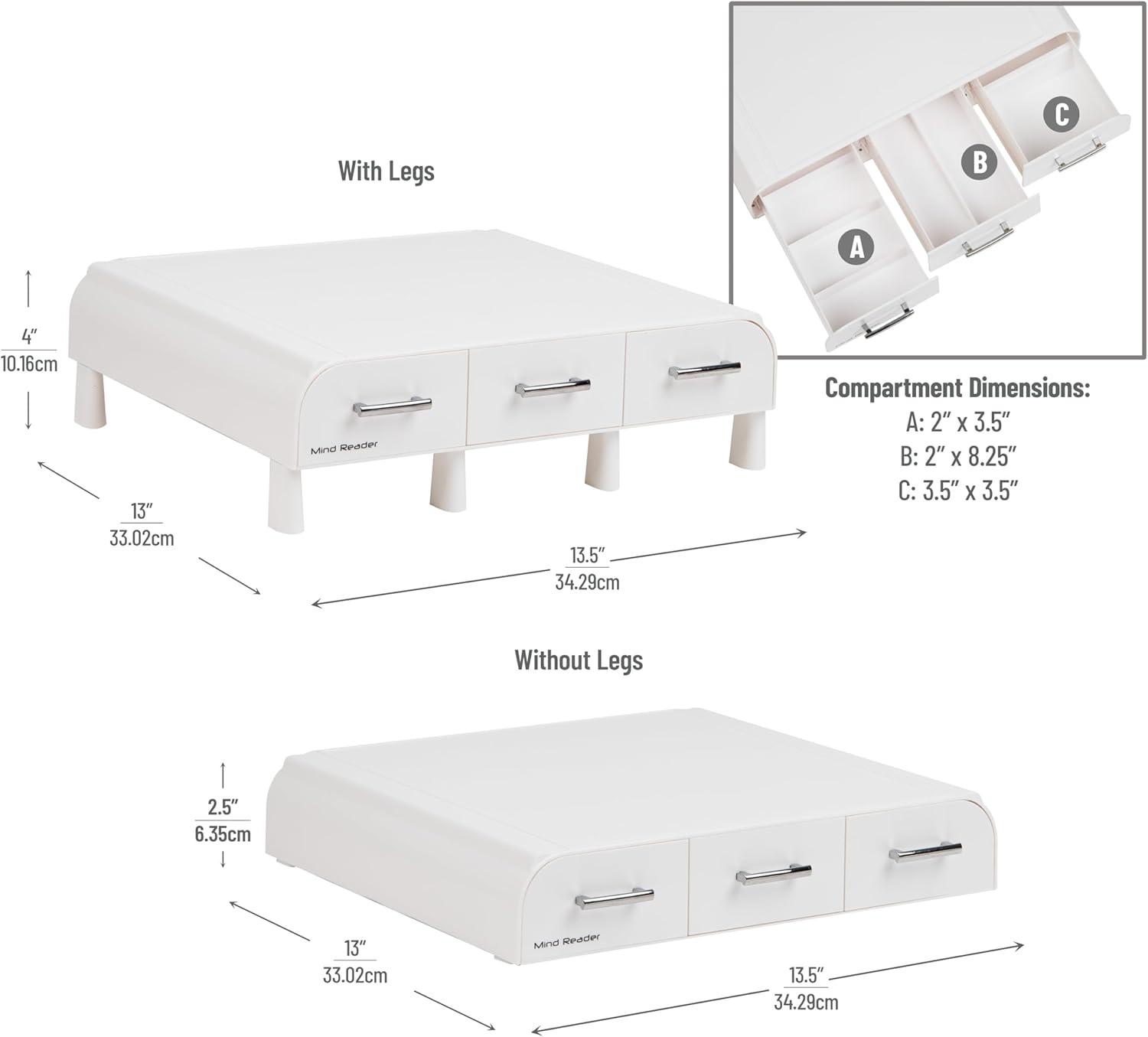 imageMind Reader PC Laptop IMAC Monitor Stand and Desk Organizer White