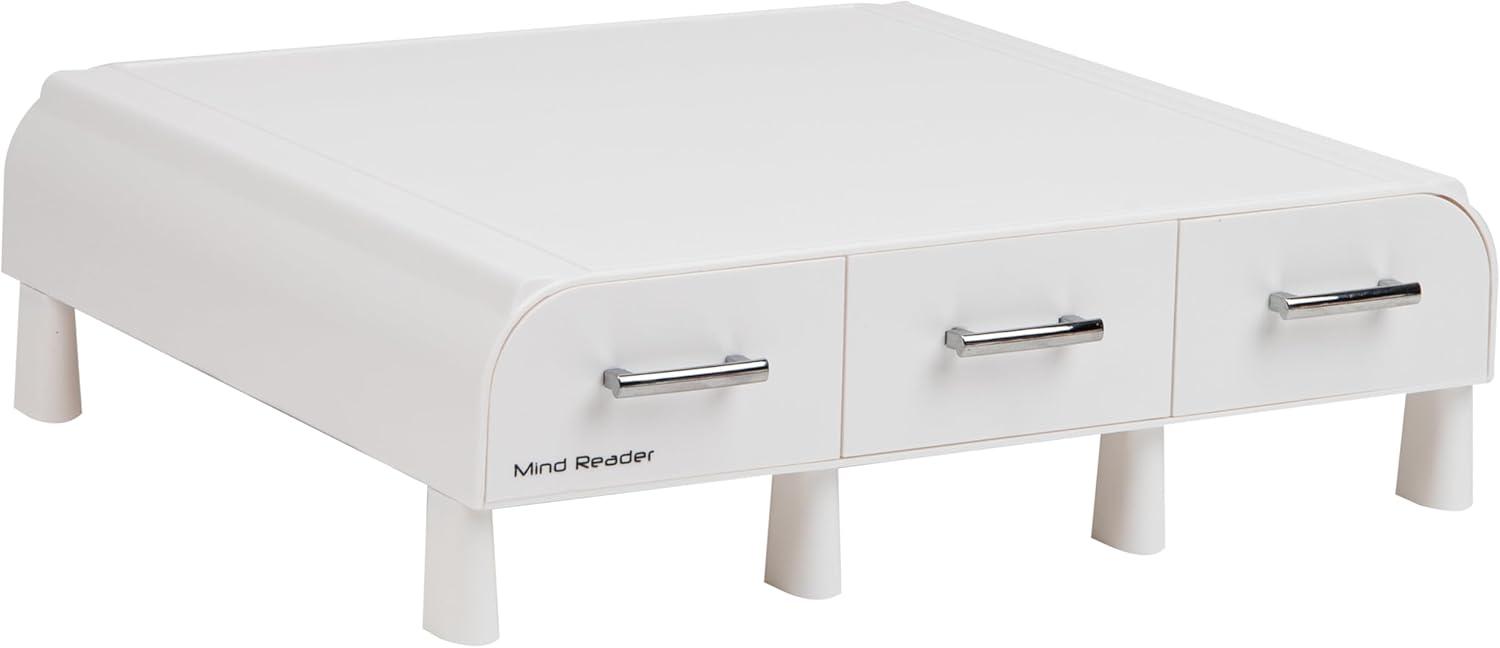 imageMind Reader PC Laptop IMAC Monitor Stand and Desk Organizer White