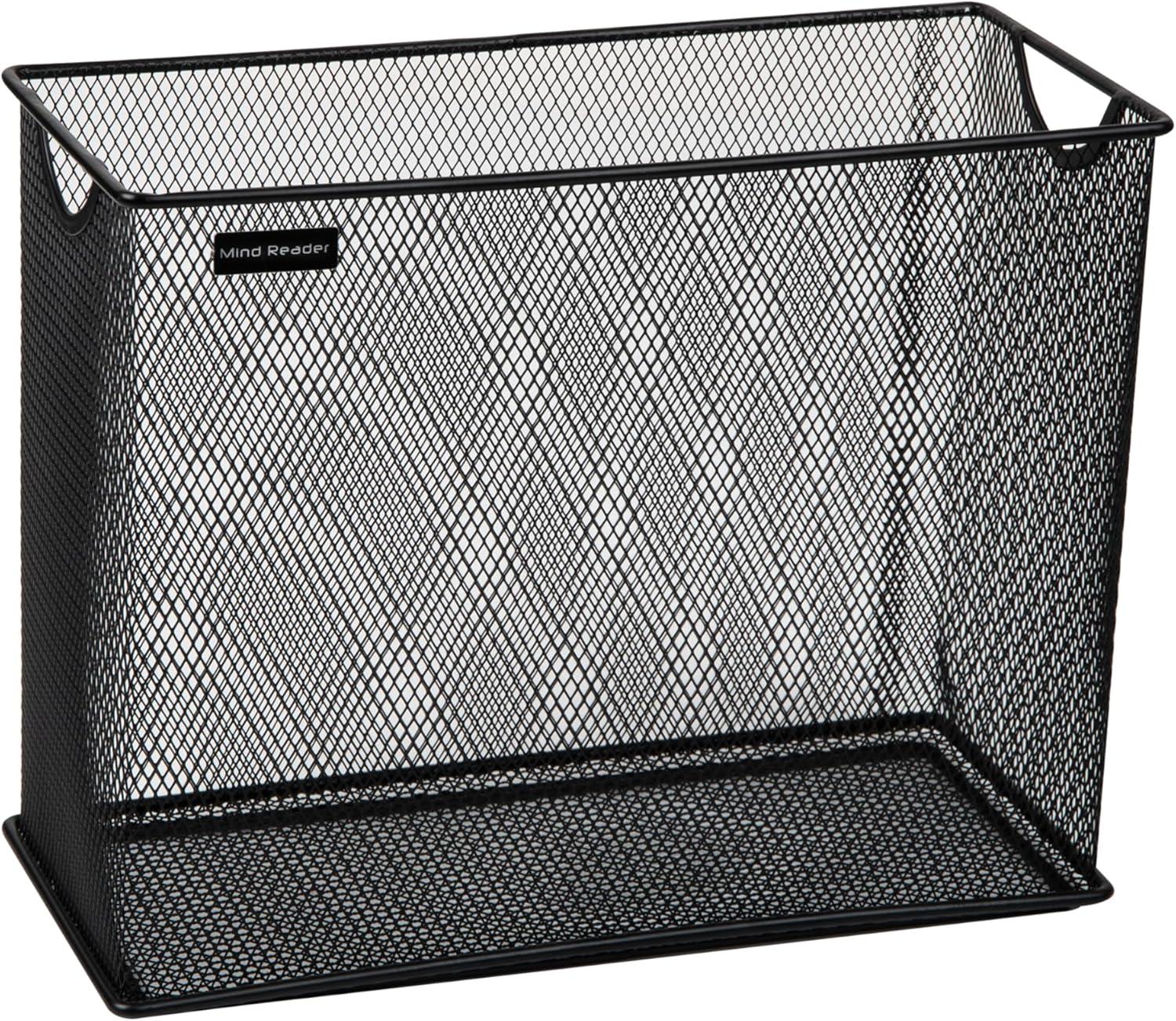 imageMind Reader Vertical File Storage Desktop Organizer Hanging Files Office Metal Mesh 1225L x 55W x 10H BlackBlack