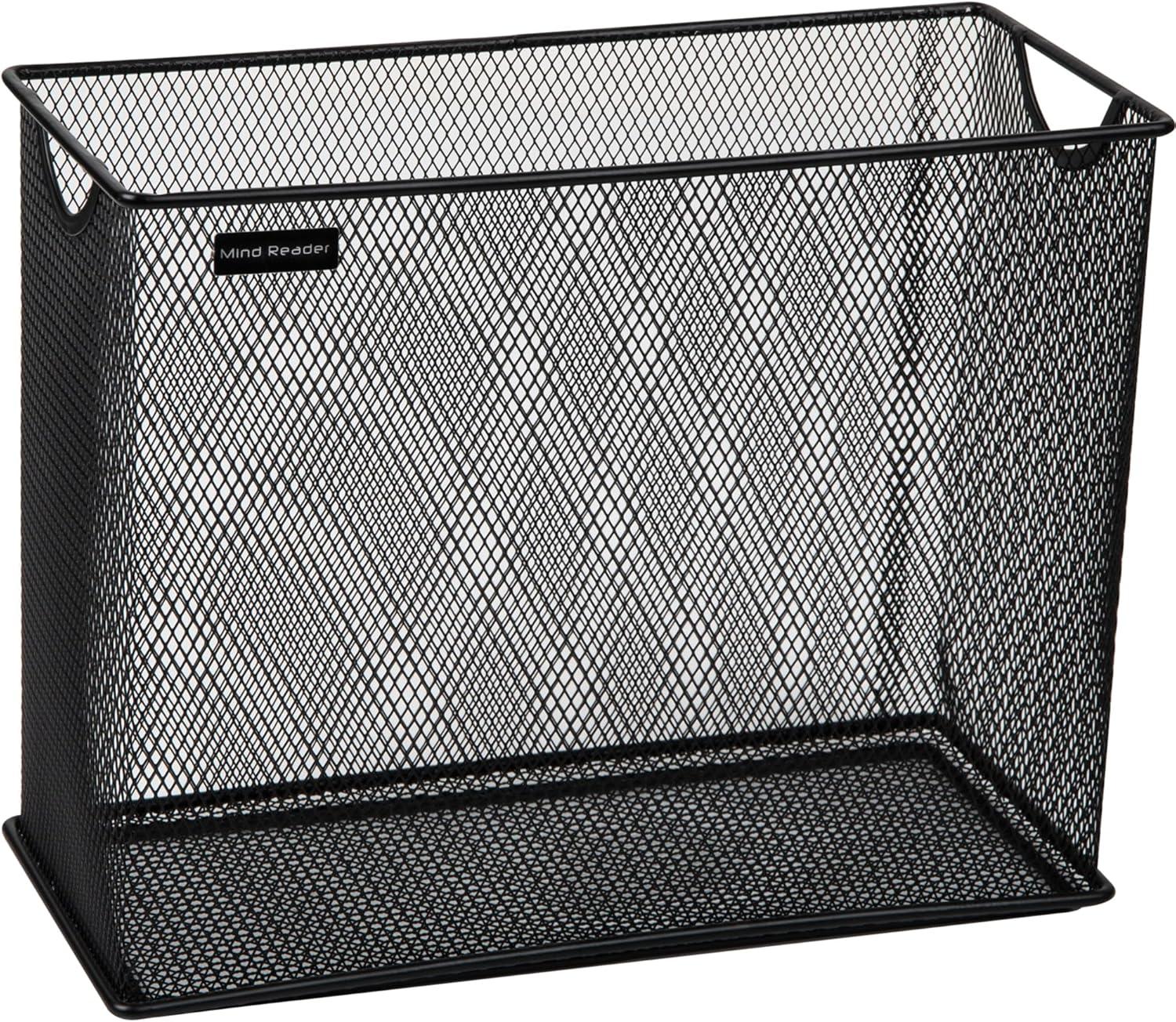 imageMind Reader Vertical File Storage Desktop Organizer Hanging Files Office Metal Mesh 1225L x 55W x 10H BlackBlack