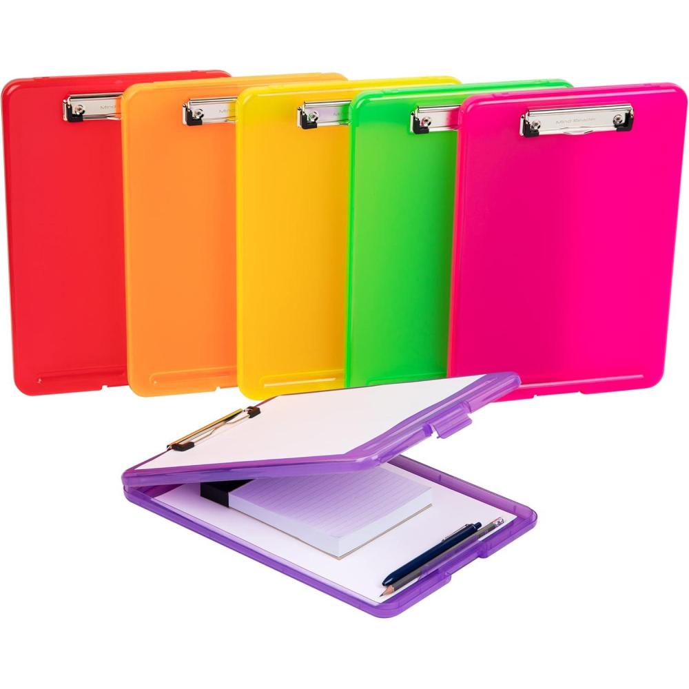 imageMind Reader Clipboard with Storage and Calculator Medical Clipboard Nursing Clipboard Plastic 95L x 15W x 25H BlackTranslucent Assorted