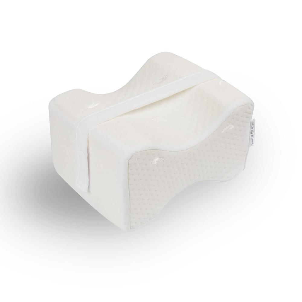 imageMind Reader Knee Pillow Lumbar Support Leg Pillow Sciatica Side Sleeper Memory Foam 95 L x 825 W x 6 H Blue and Gray