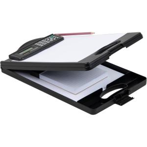 Mind Reader Clipboard with Storage and Calculator, Medical Clipboard, Nursing Clipboard, Plastic, 9.5″L x 15″W x 2.5″H, Black(Black)