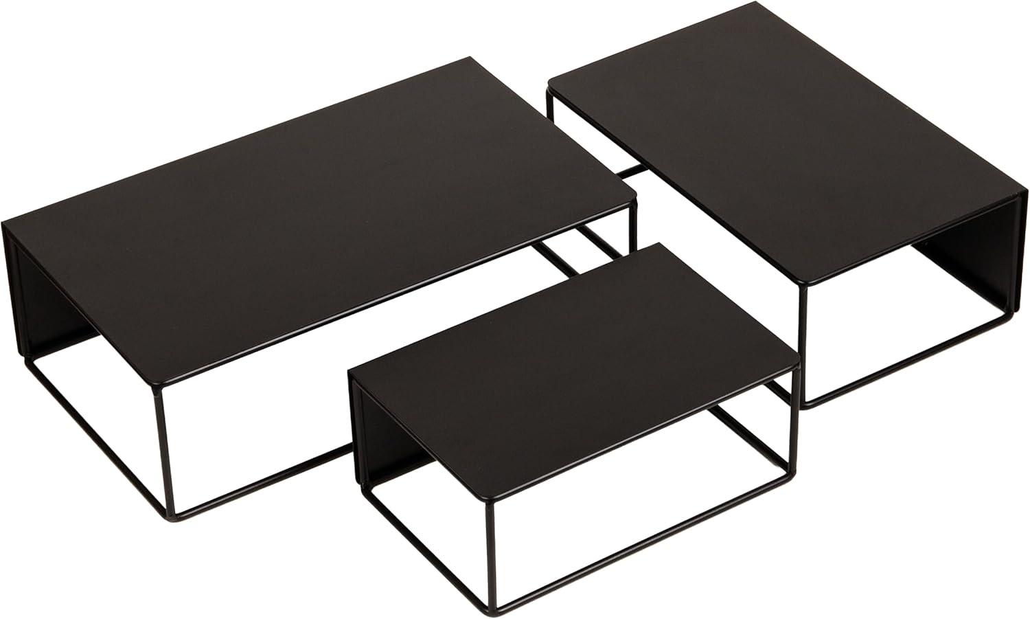 imageMind Reader 3 Piece Metal Desktop Riser Set for Monitor Laptop and Office Organization Set of 3 Black