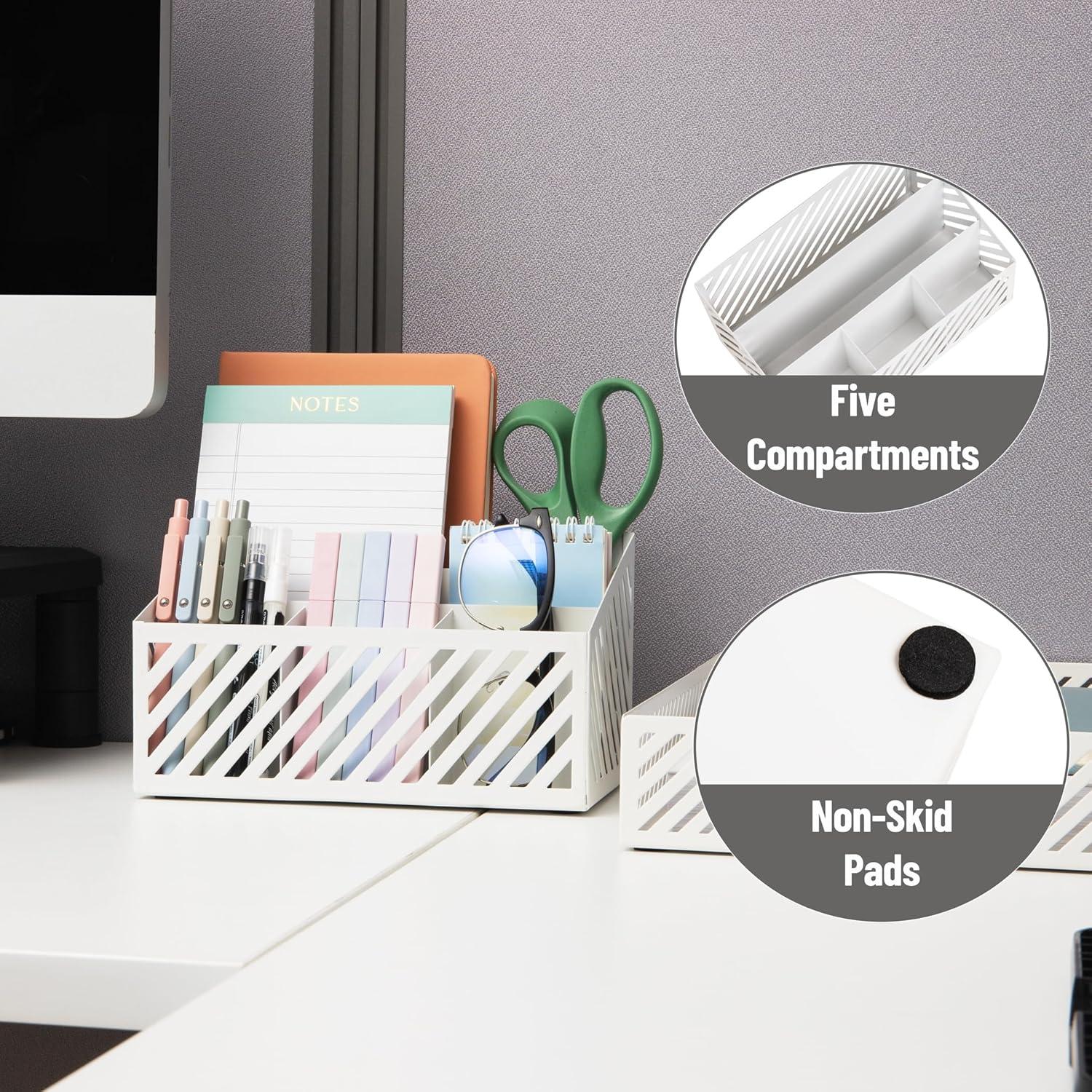 imageMind Reader Desktop Organizer and Mail Sorter Five Compartments Office Supplies and Accessories Metal BlackWhite