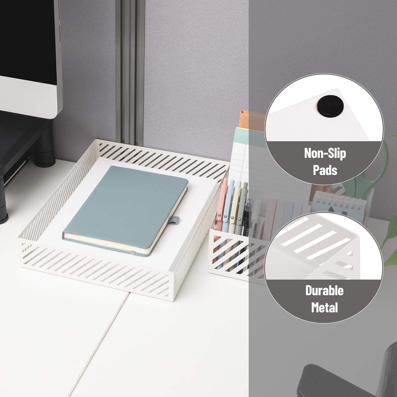 imageMind Reader Desktop Organizer and Mail Sorter Five Compartments Office Supplies and Accessories Metal BlackWhite