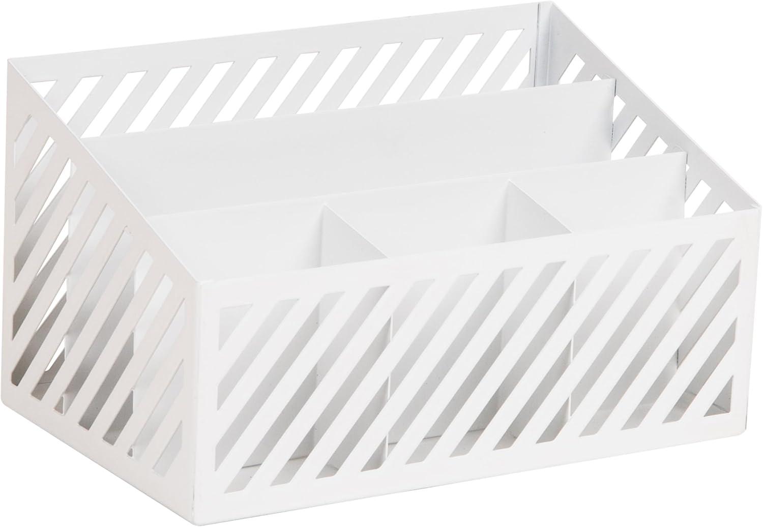 imageMind Reader Desktop Organizer and Mail Sorter Five Compartments Office Supplies and Accessories Metal BlackWhite