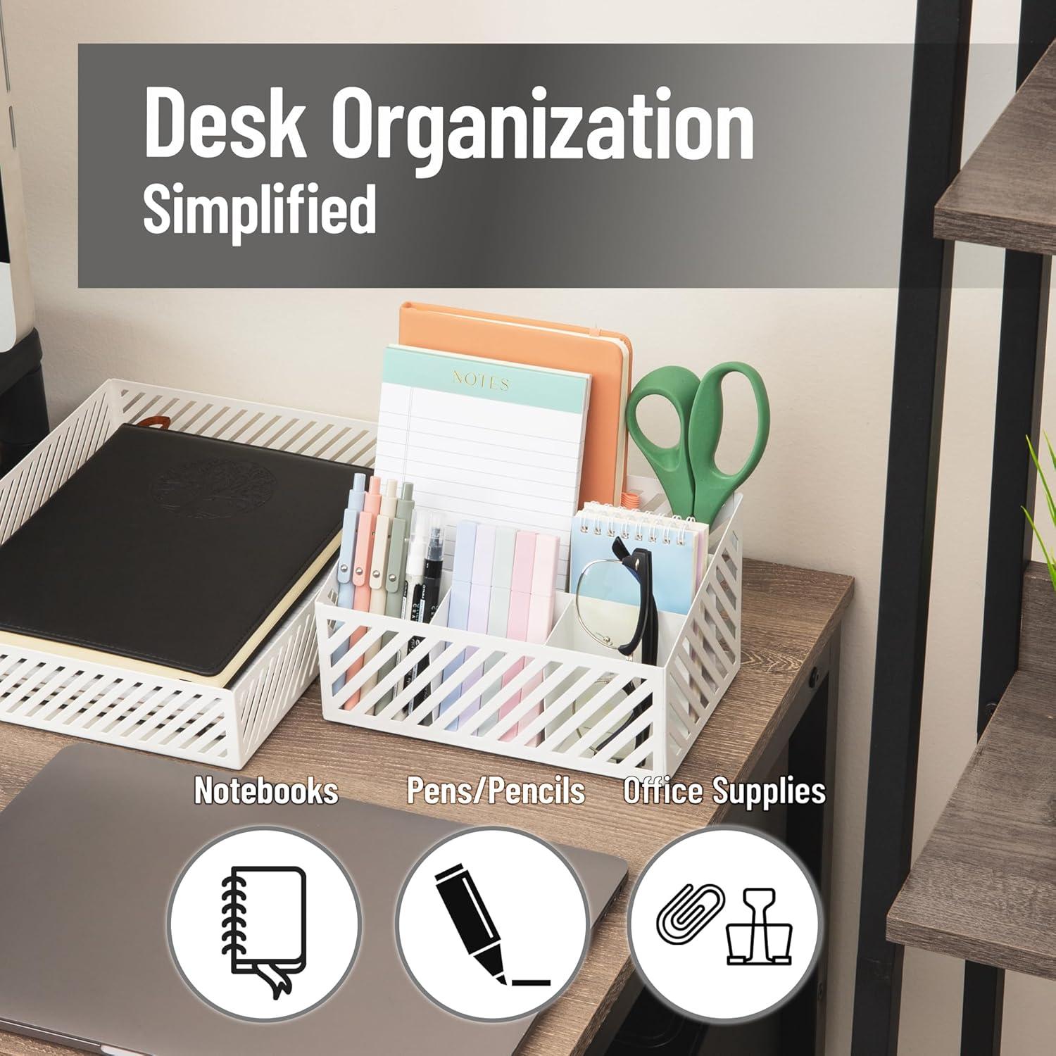 imageMind Reader Desktop Organizer and Mail Sorter Five Compartments Office Supplies and Accessories Metal BlackWhite