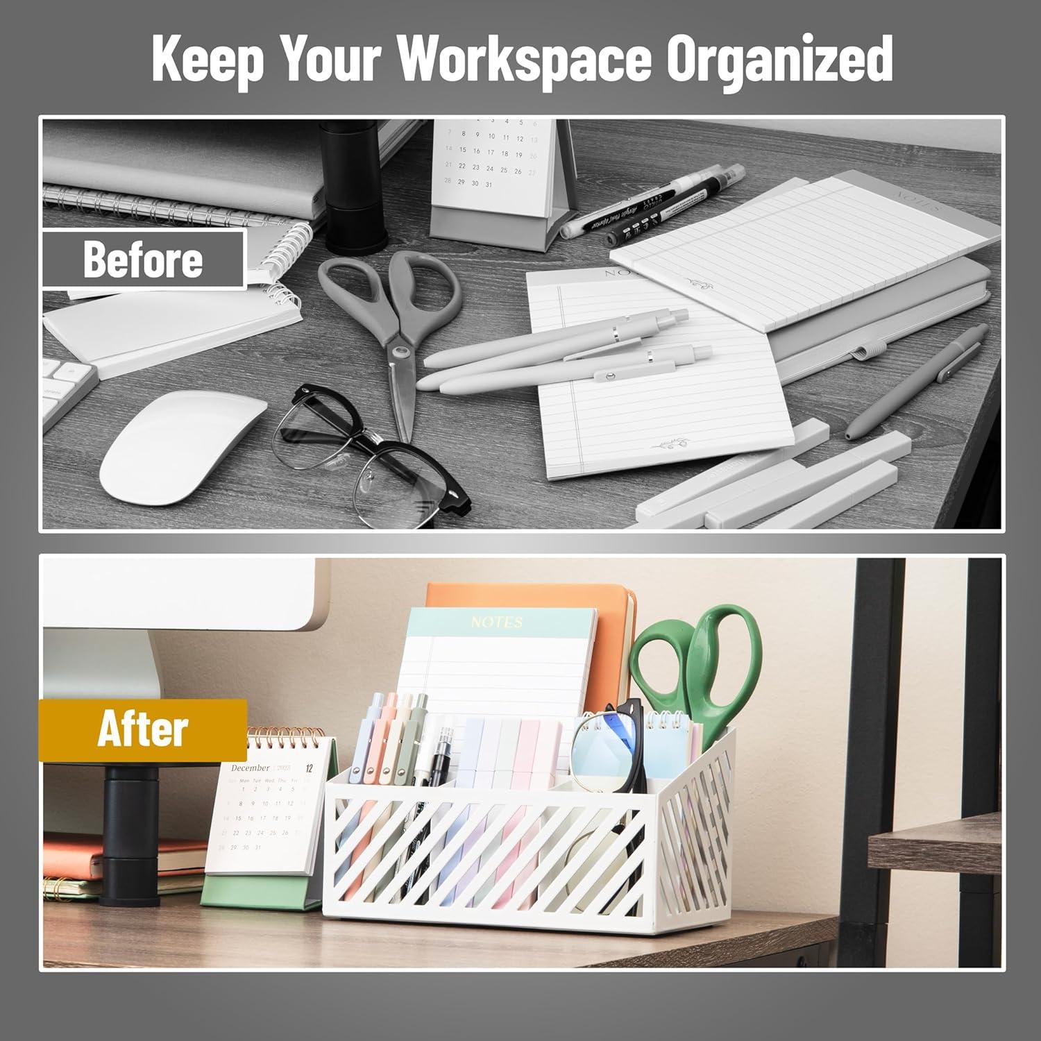 imageMind Reader Desktop Organizer and Mail Sorter Five Compartments Office Supplies and Accessories Metal BlackWhite