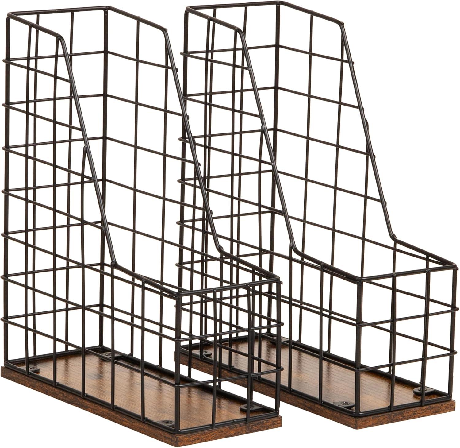 imageMind Reader Desktop Shelf for Office Organization and Display Mounting Hardware Included Metal and Wood Brown4 x 98 x 118