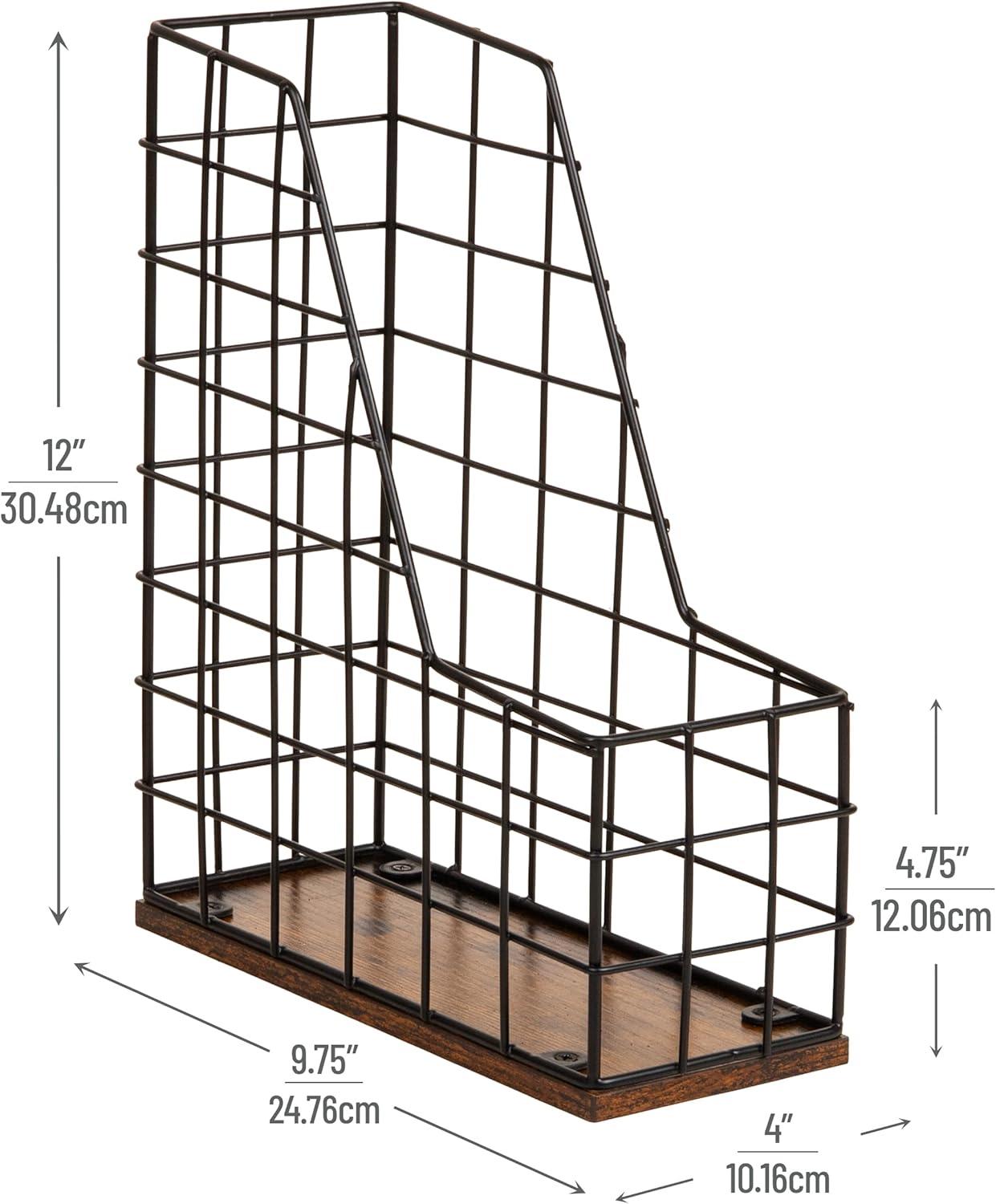 imageMind Reader Desktop Shelf for Office Organization and Display Mounting Hardware Included Metal and Wood Brown4 x 98 x 118